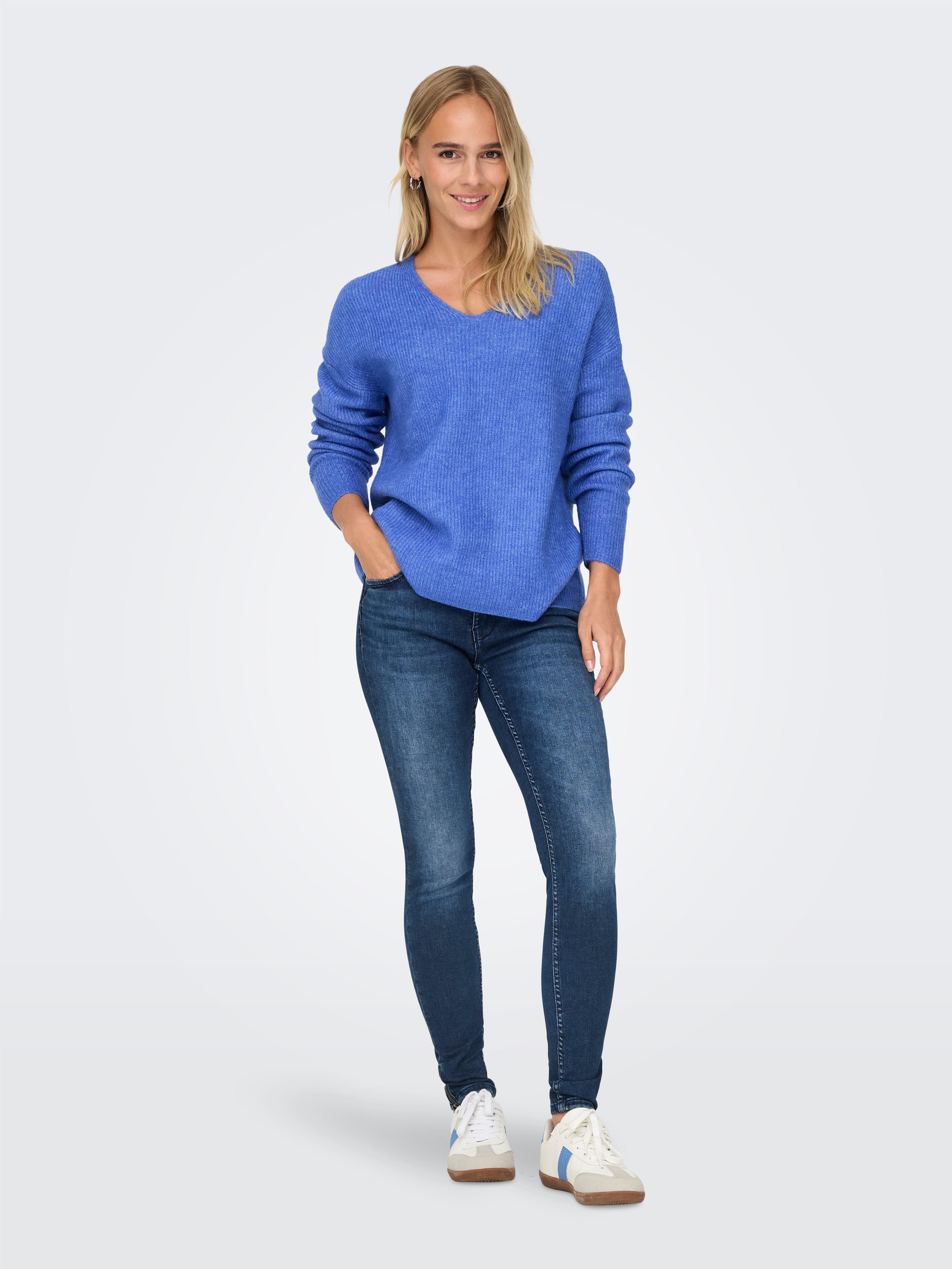 Only Trui met V-hals ONLCAMILLA V-NECK L S PULLOVER KNT NOOS