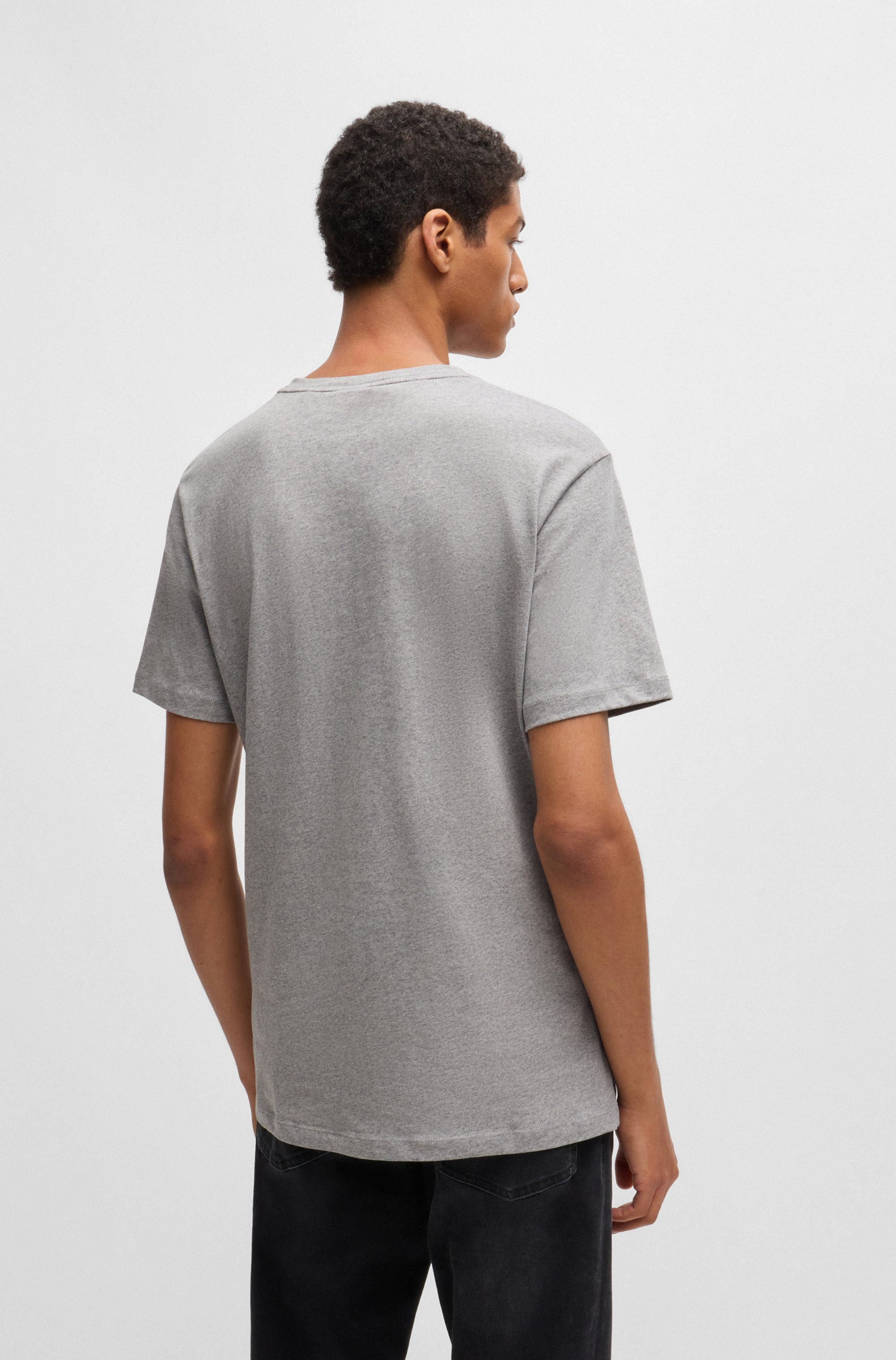 Boss Orange T-shirt Tales met boss-borduursel op de borst