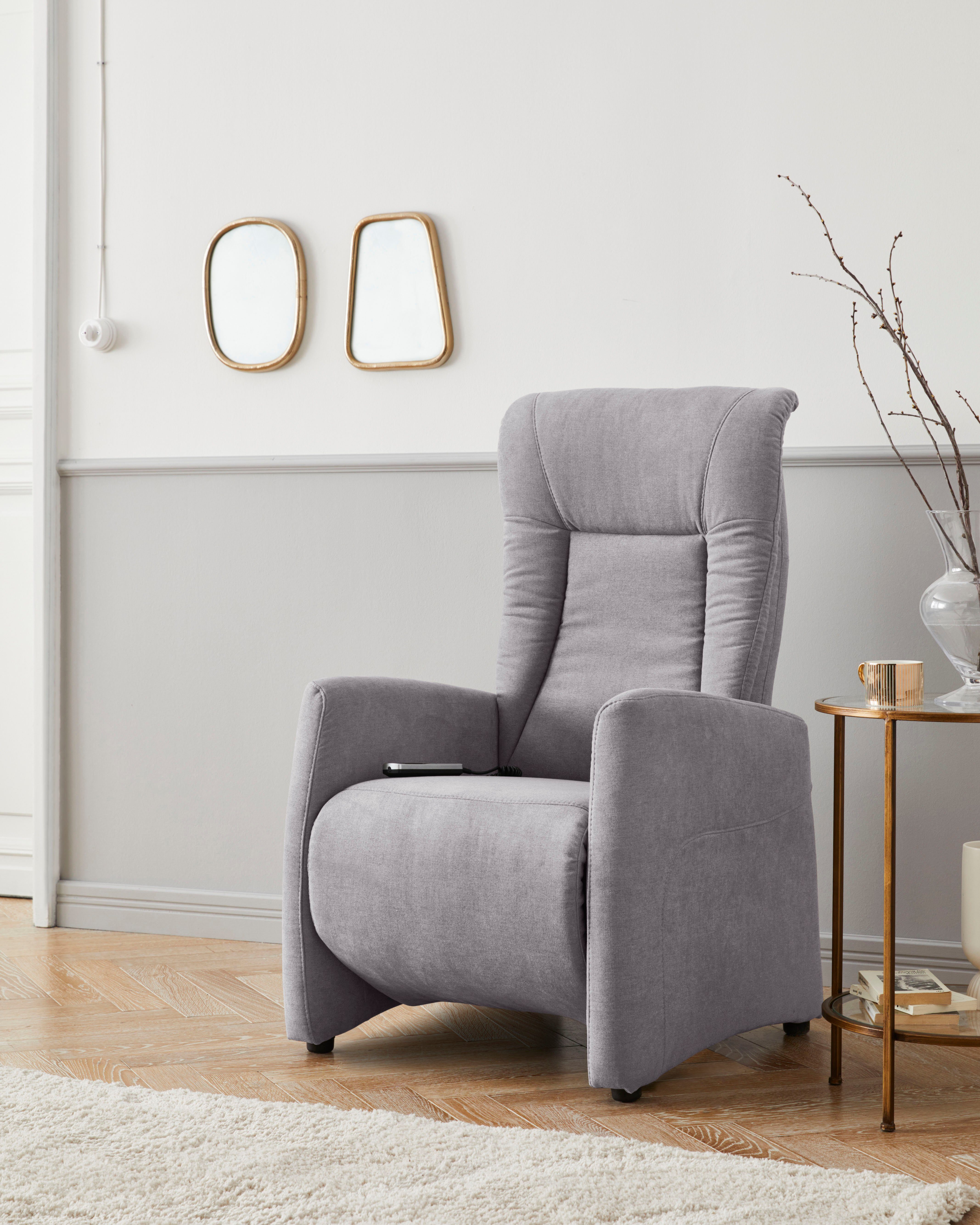 sit&more Relaxfauteuil MELISSA naar keuze elektrisch of handmatig verstelbaar, optioneel opstahulp tv-fauteuils maat Luxe-microvezel Euphoria grijs
