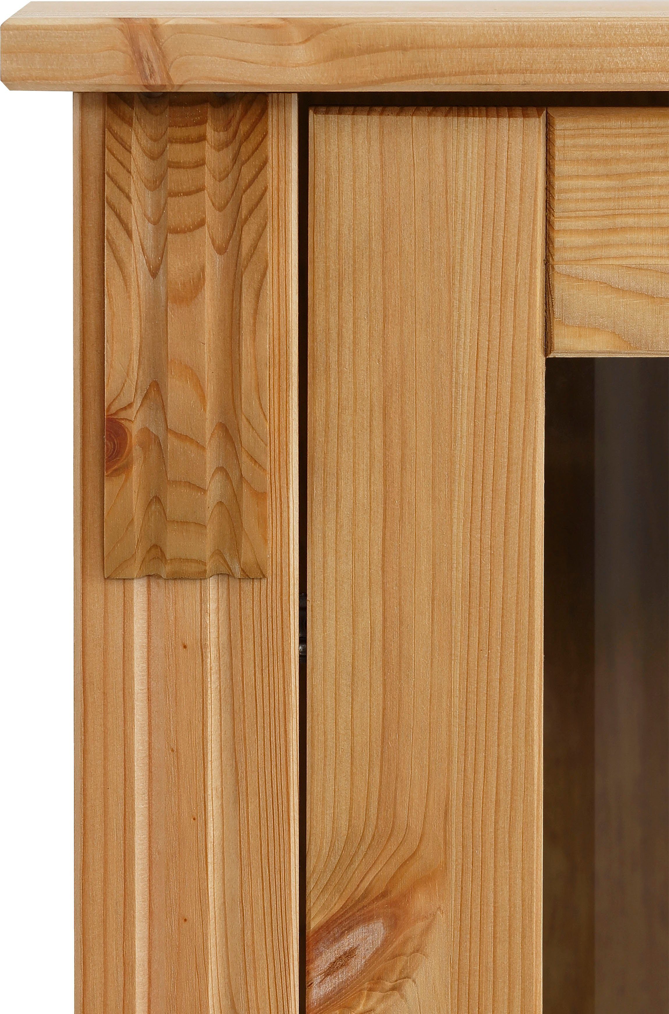 Home affaire Highboard Teresa Breedte 119 cm, deuren met glazen inzetstukken, van massief grenen, FSC®
