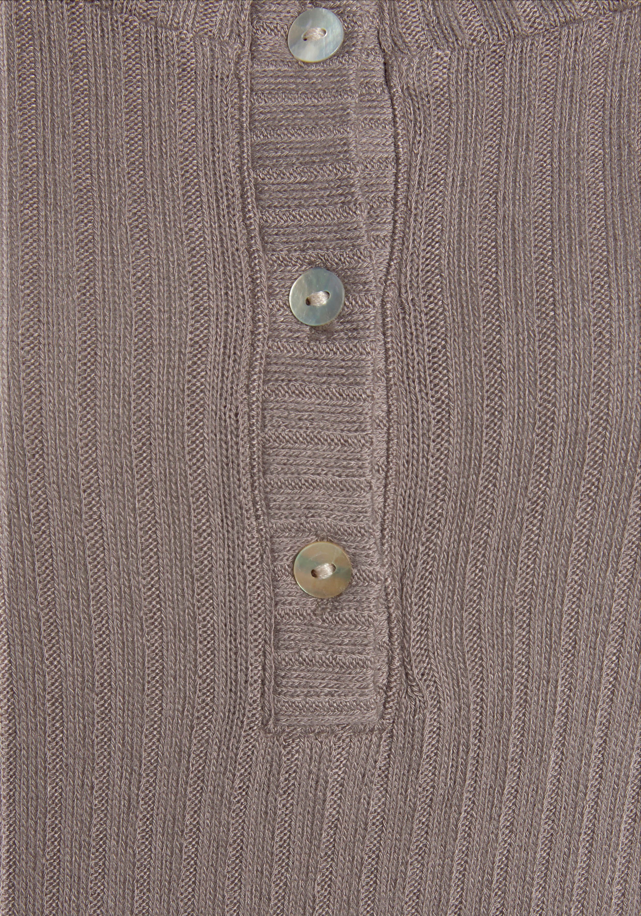 Vivance Shirt met lange mouwen Met korte knoopsluiting van zachte ribkwaliteit met viscose