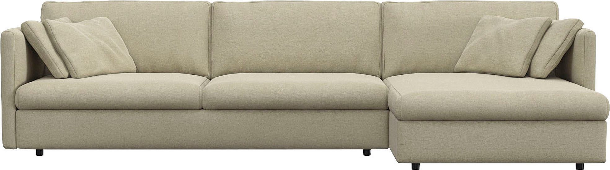FLEXLUX Hoekbank Lovane Zacht en zeer comfortabel, grote zitdiepte op koudschuim, inclusief sierkussen wit, hoekbanken, Chaiselongue rechts
