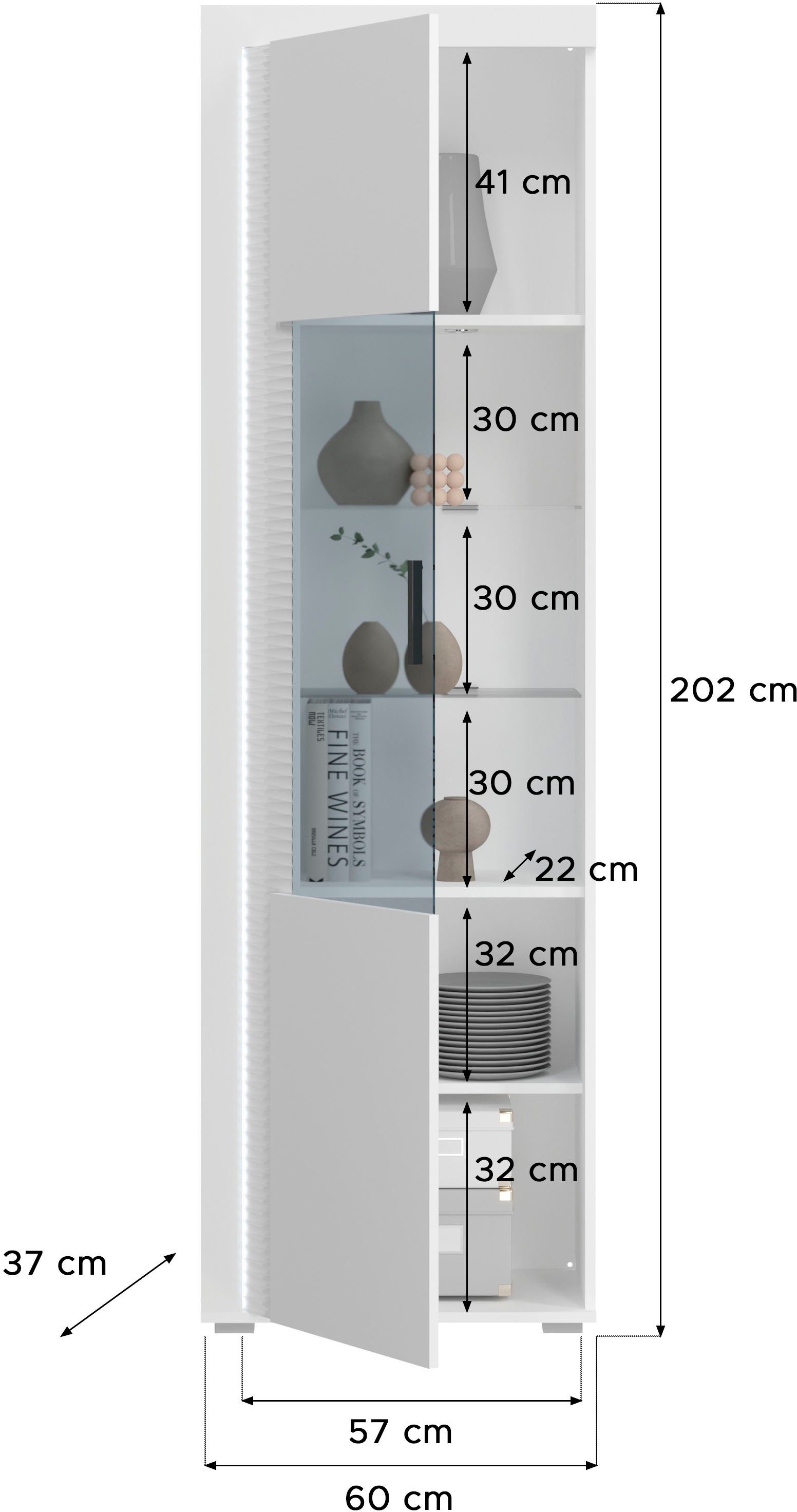 INOSIGN Wandmeubel Viborg, 4-delig Set, inclusief verticale frontverlichting, bestaande uit: (4-delig)