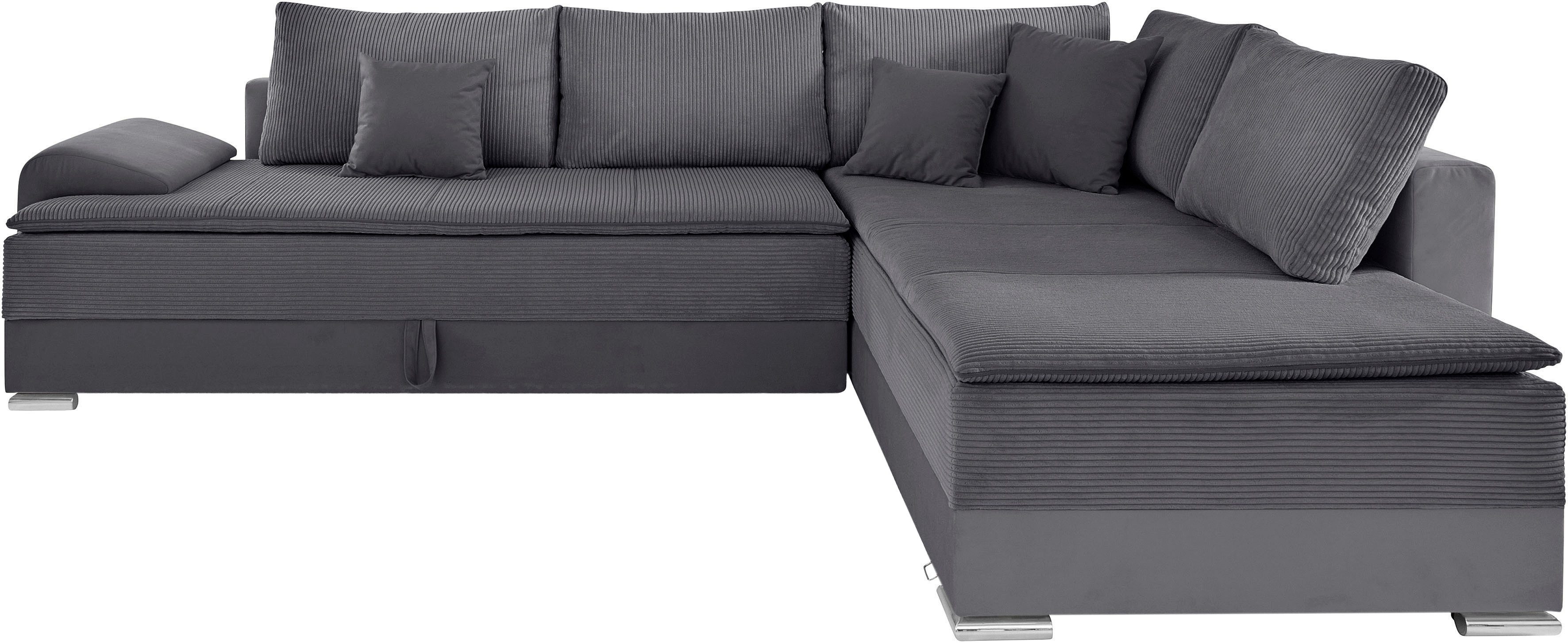 INOSIGN Hoekbank Night & Day L-vorm met permanente slaapfunctie met armleuning met boxspring-bedfunctie 180x200 cm en opberglade, doorlopend slaper!