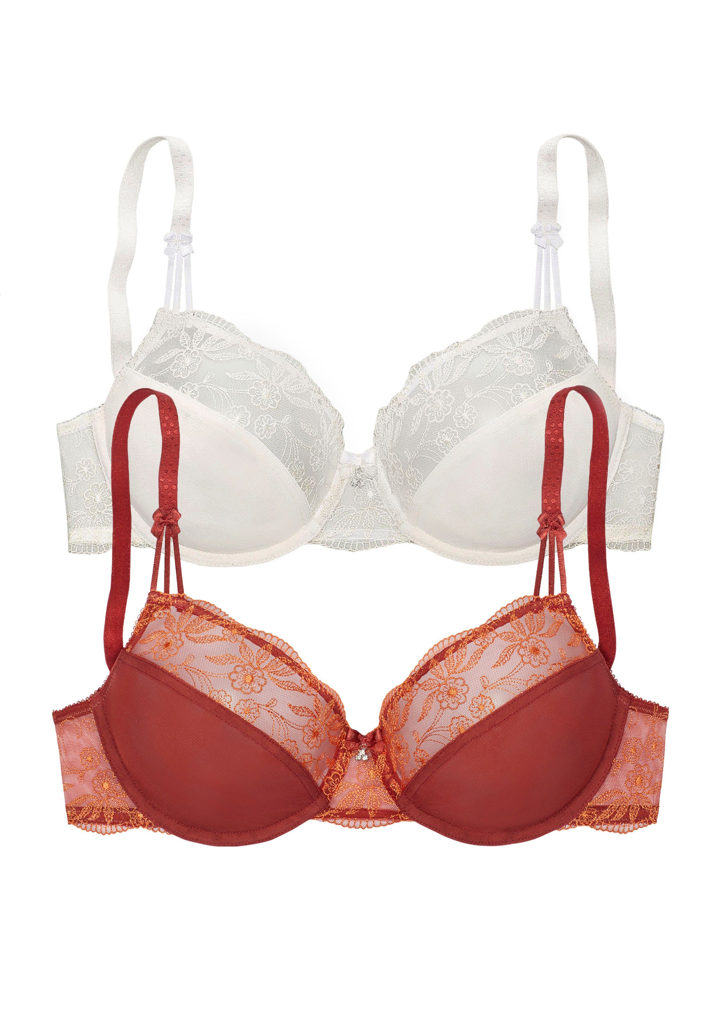 Nuance Beugel-bh met mooie borduurkant, dessous (Set van 2)
