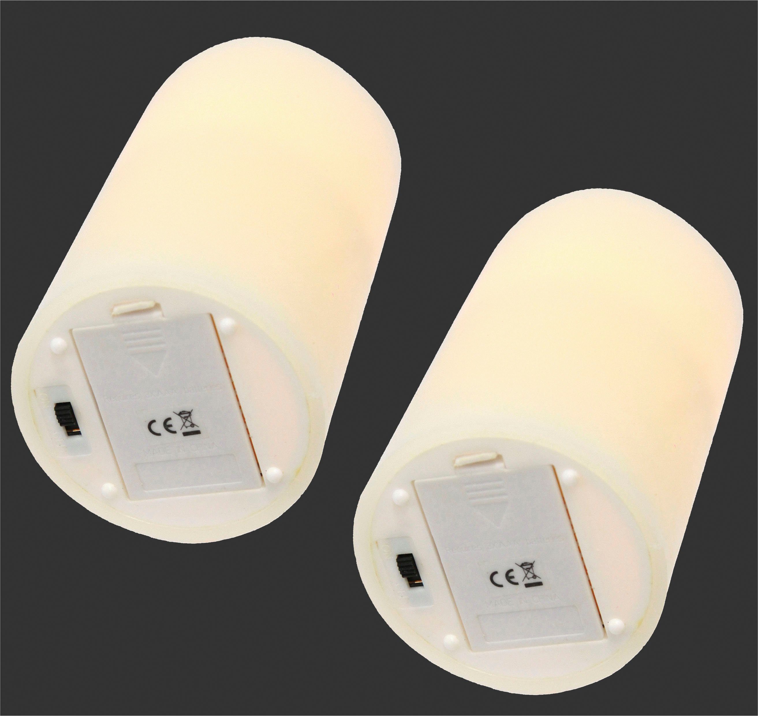 I.GE.A. Led-kaars n flikkerend warmwit 2-pack stompkaars decoratie Valentijnsdag (2-delig)