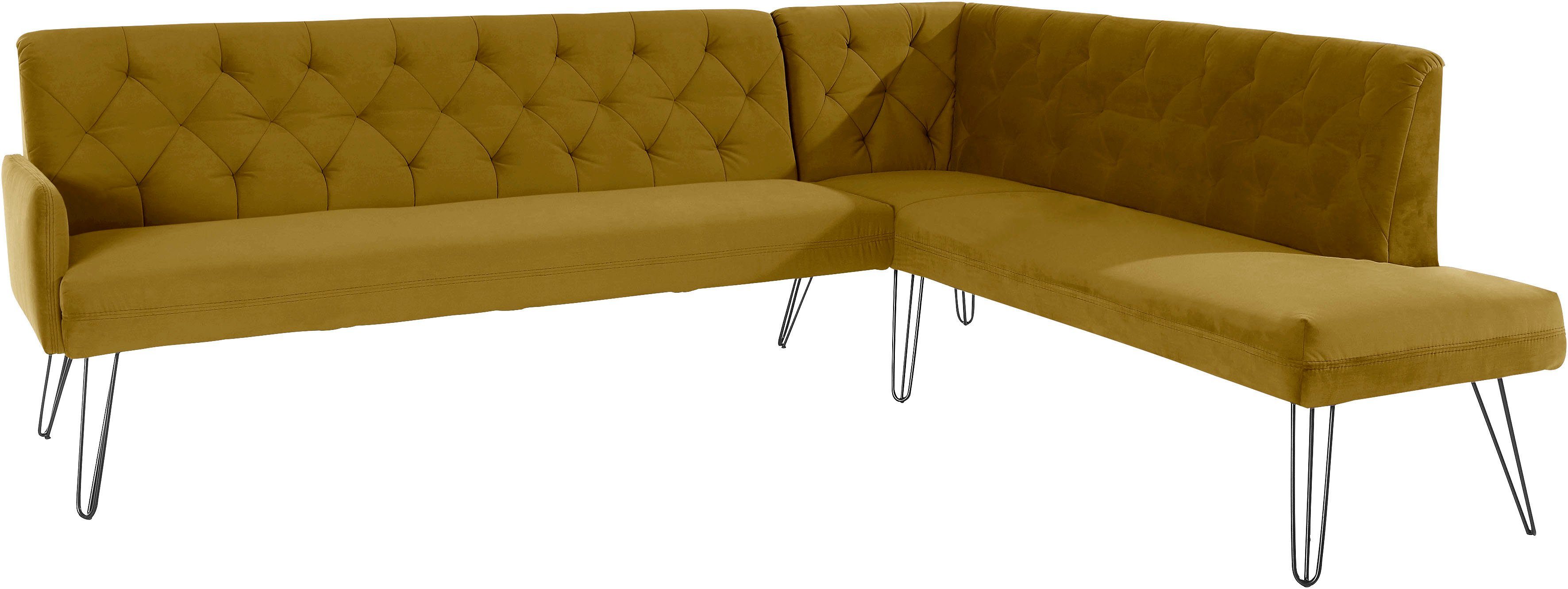 exxpo - sofa fashion Hoekbank Doppio, Chesterfield look, comfortabel en handig, hoge designvoeten