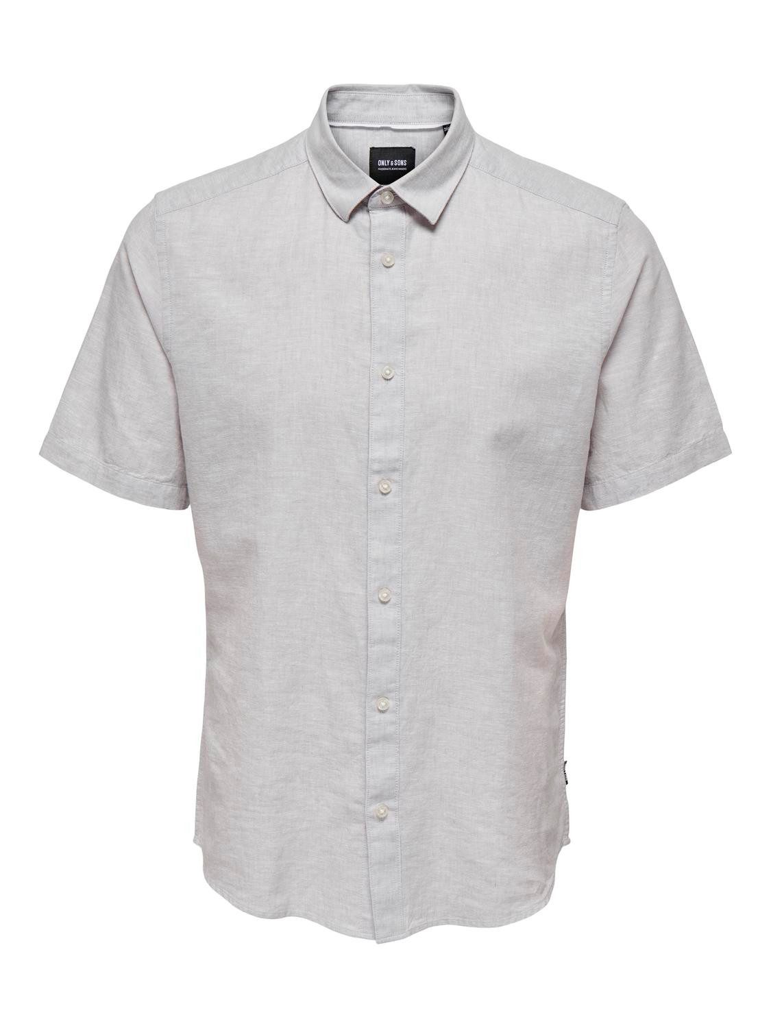 ONLY & SONS Overhemd met korte mouwen ONSCAIDEN SS SOLID LINEN SHIRT NOOS