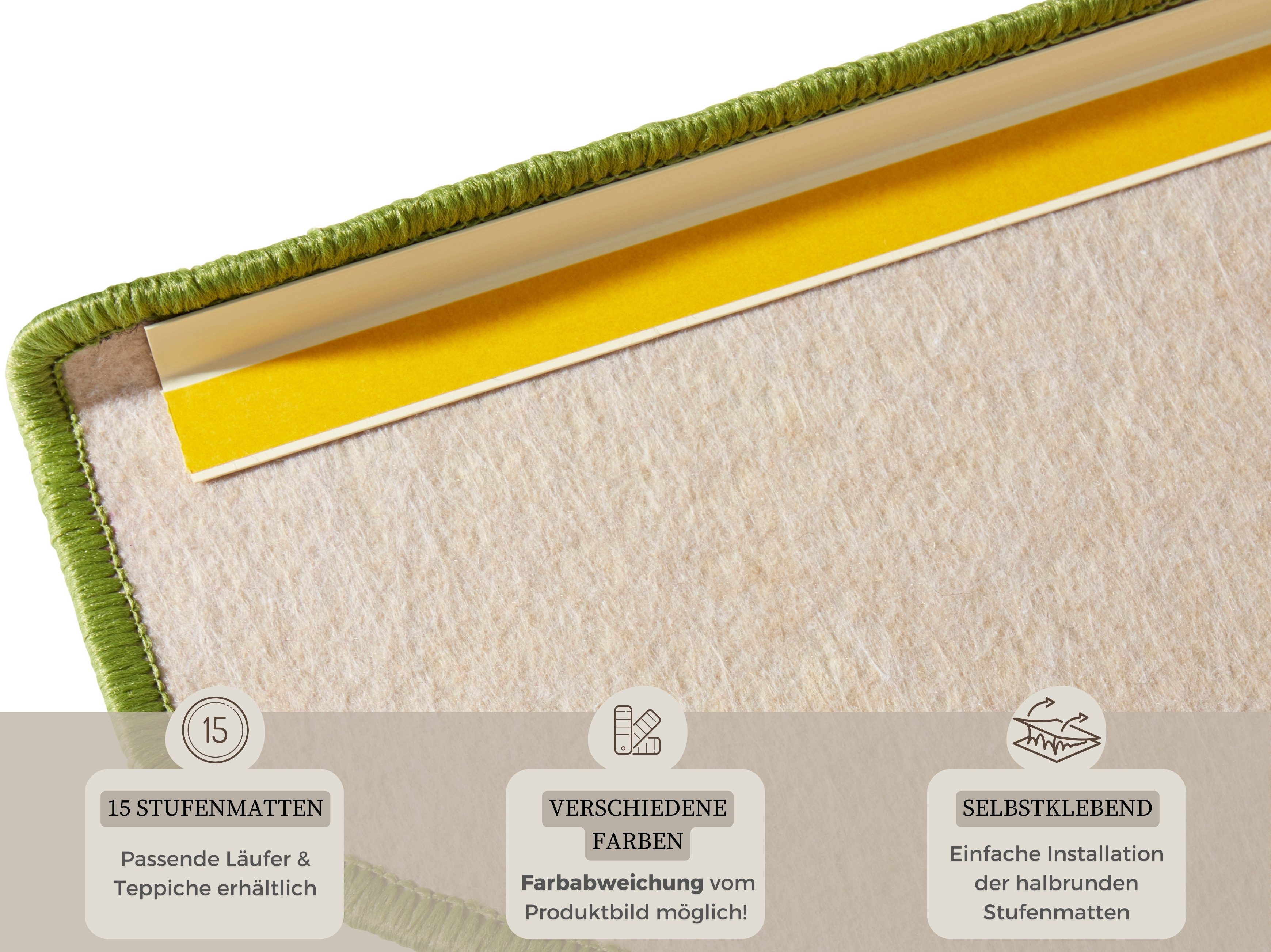 HANSE Home Tredemat Fancy 15 stuks, trapmatten, zelfklevend, traptapijt, traptreden