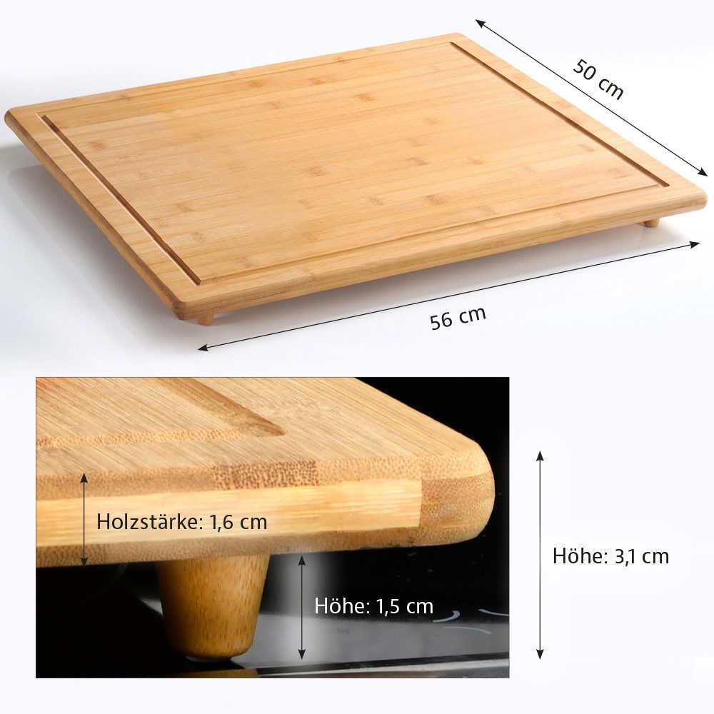 KESPER for kitchen & home Afdekplaat fornuis Forbuisbedekking, liefde, bamboe (1-delig)