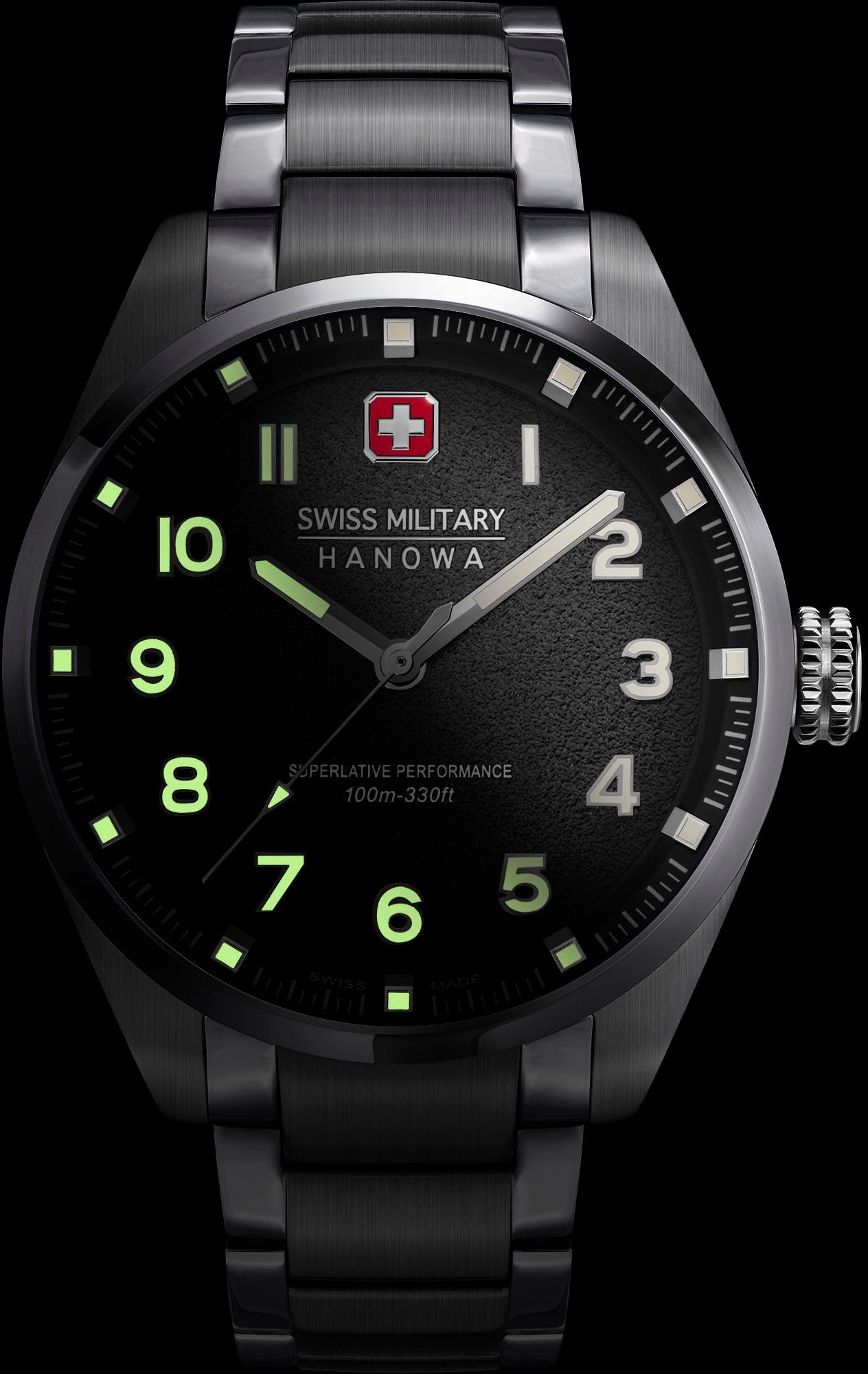 Swiss Military Hanowa Kwartshorloge GREYHOUND, SMWGG0001503 Horloge, herenhorloge, saffierglas, Swiss Made