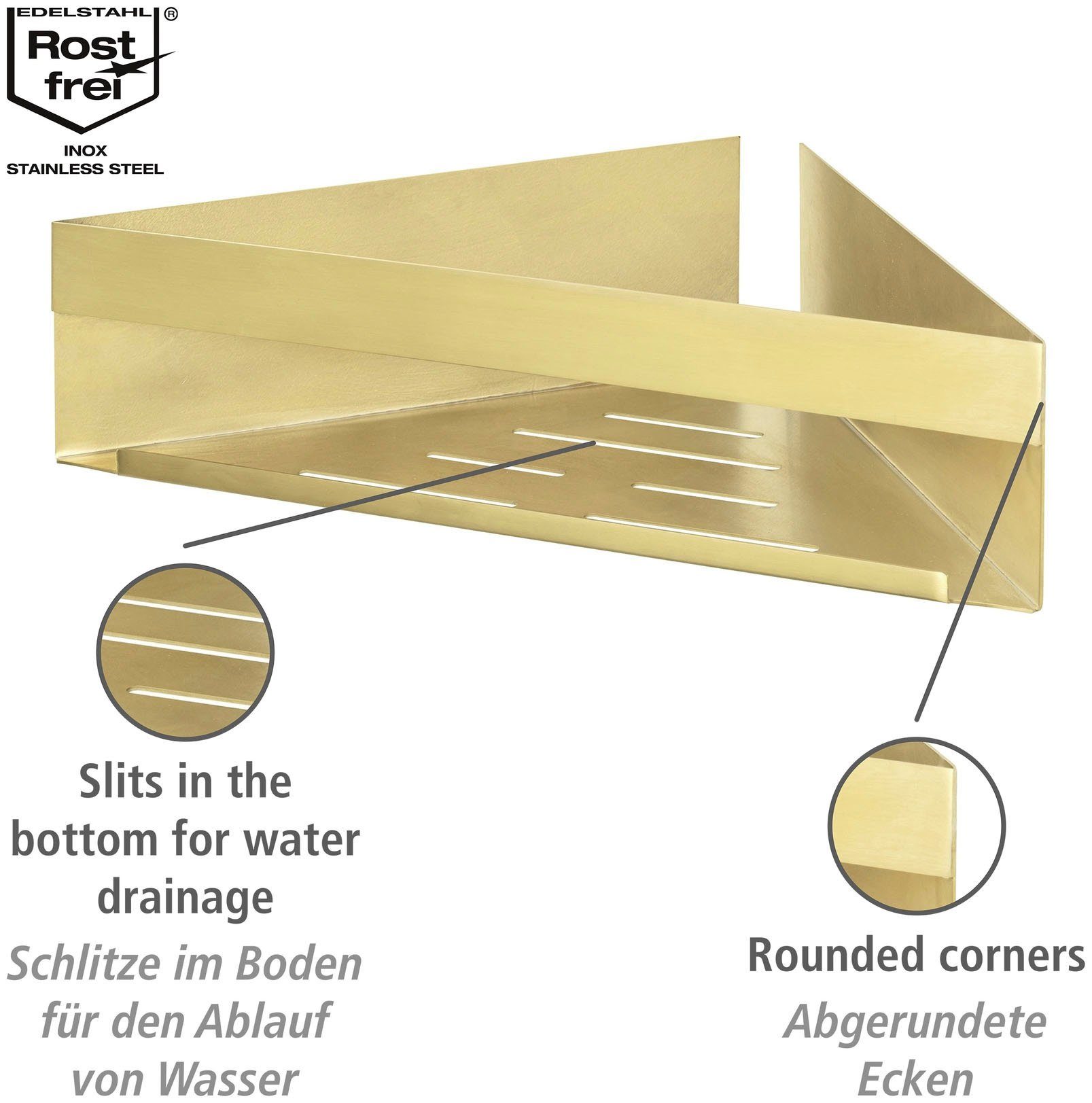 WENKO Badkamerorganizer Turbo-Loc® hoekplank Genova