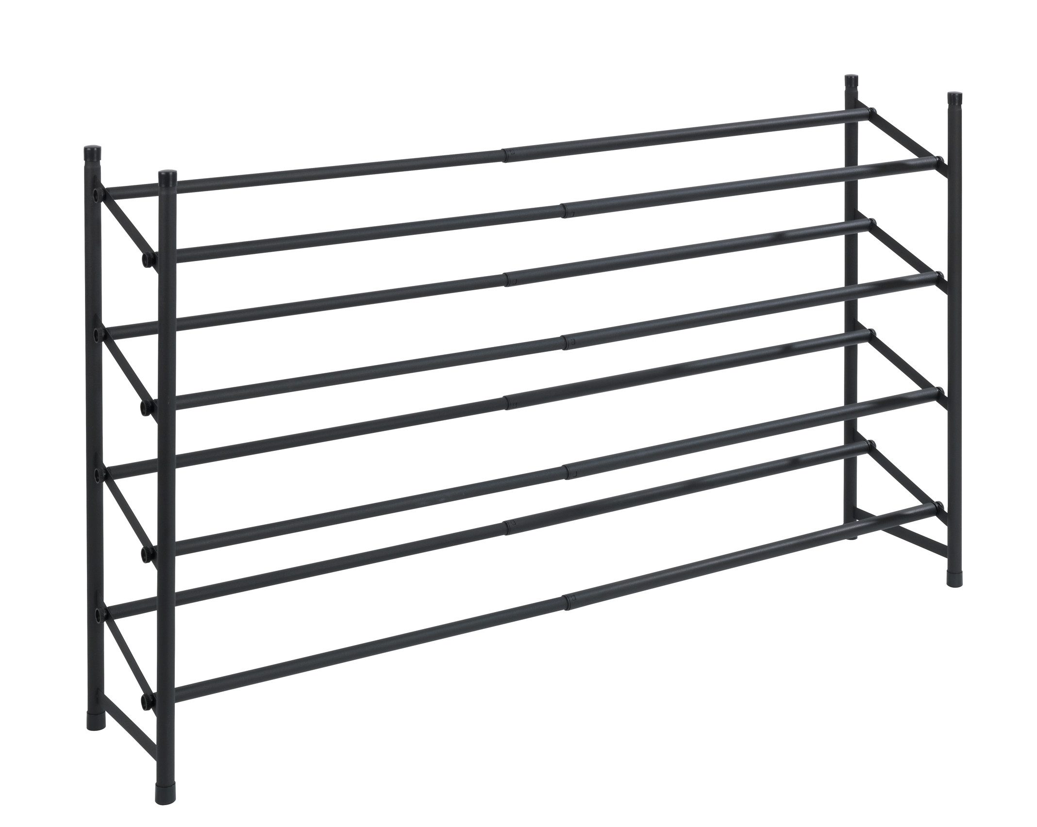 WENKO Schoenenrek Hero uitschuifbaar, 62 tot 115 cm, voor 24 paar schoenen, antislip oppervlak