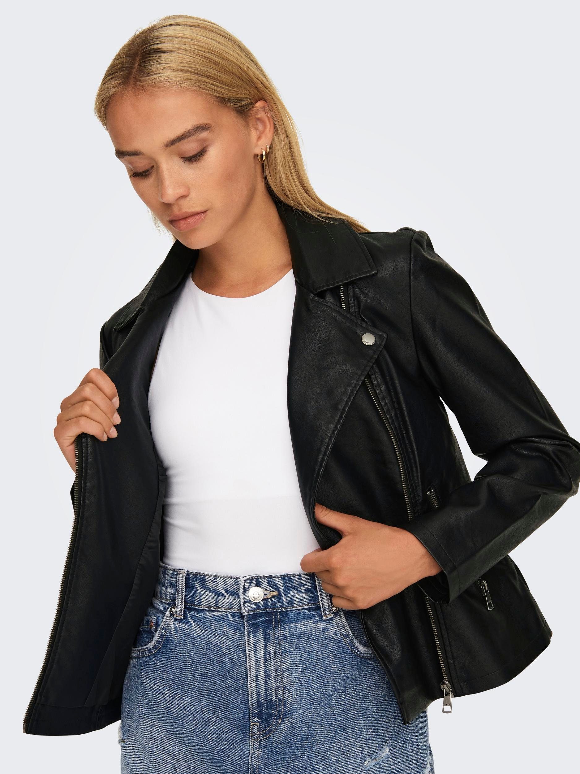 Only Imitatieleren jack ONLNEWMELISA FAUX LEATHER BIKER CC OTW
