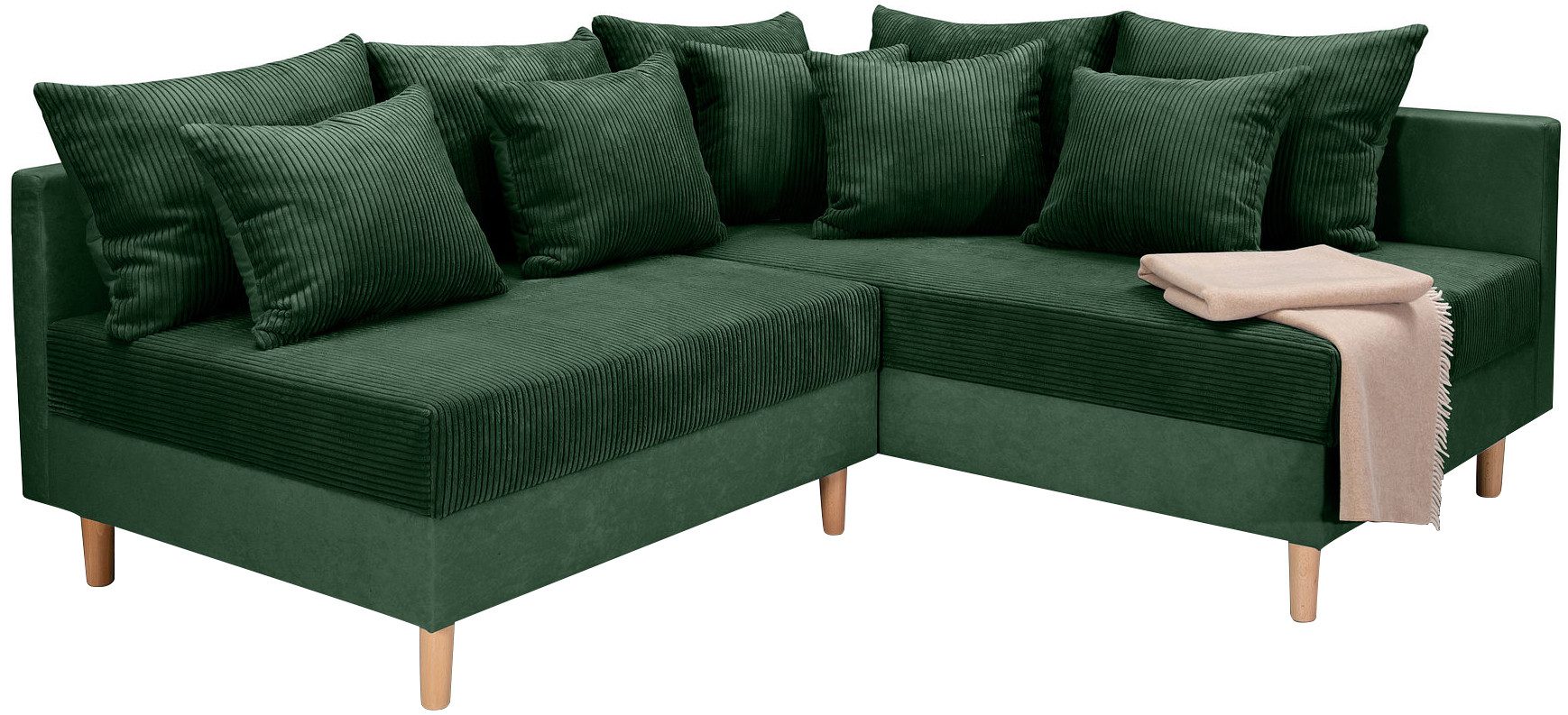 COLLECTION AB Hoekbank L-model Hoekbank, ottomane aan de rechterzijde monteerbaar, comfortabele Bonnell-pocketvering