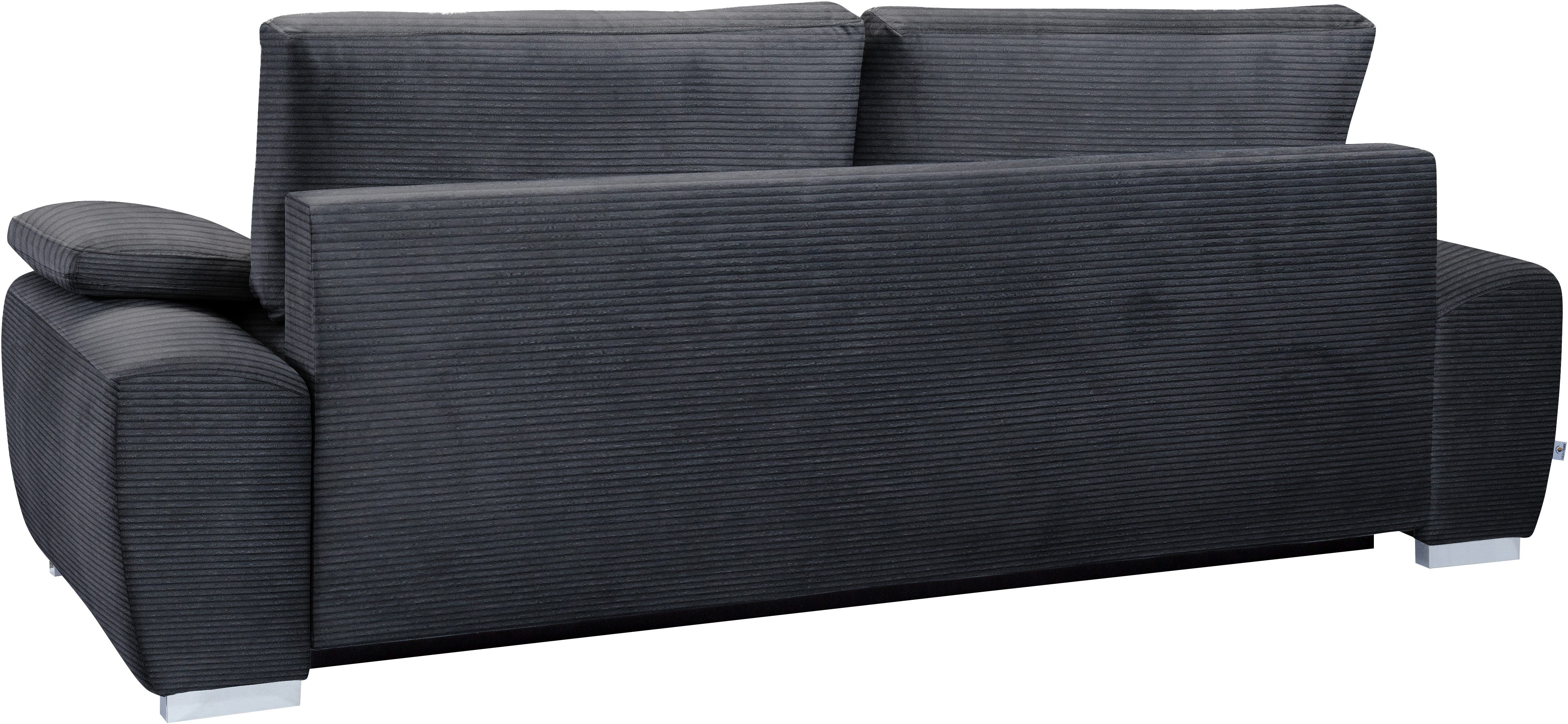 exxpo - sofa fashion 3-zitsbank SOLSBURY, comfortabel en gezellig, bank, slaapbank incl. pocketvering-bekleding, bedfunctie en opbergruimte, in cord