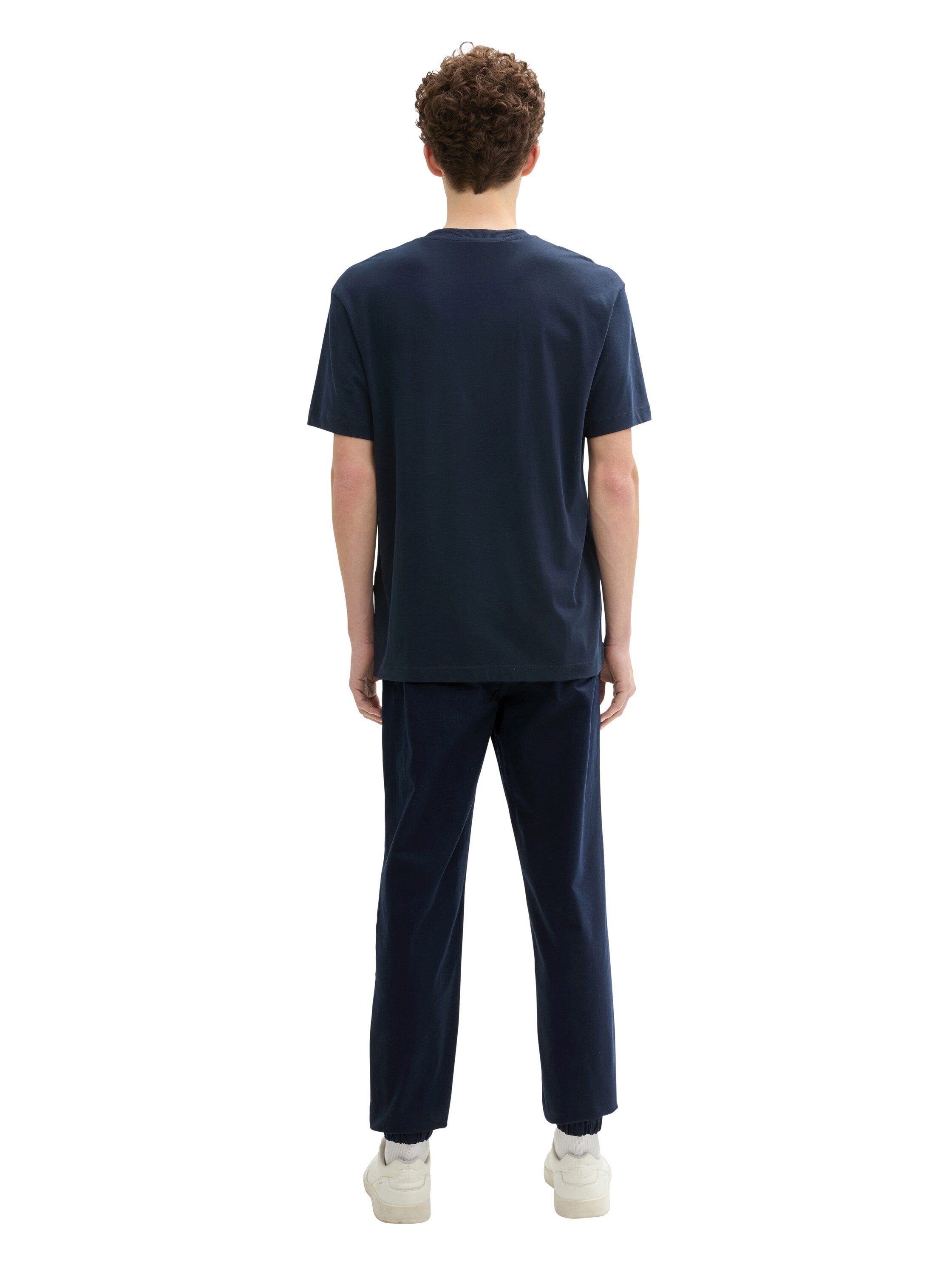 Tom Tailor Denim Chino met elastische band aan de broekspijp en bindband