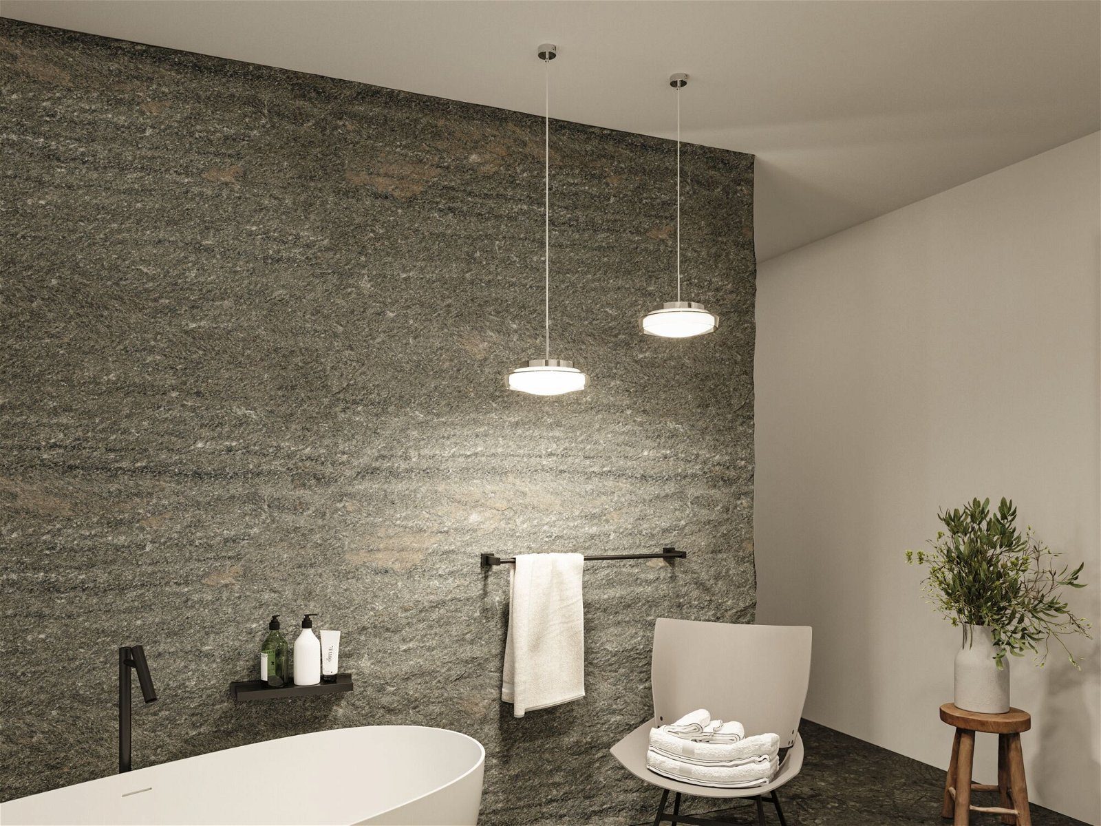 Paulmann Led-hanglamp Selection Bathroom Luena IP44 11,5W 3000K Chroom 230V Glas/Metaal