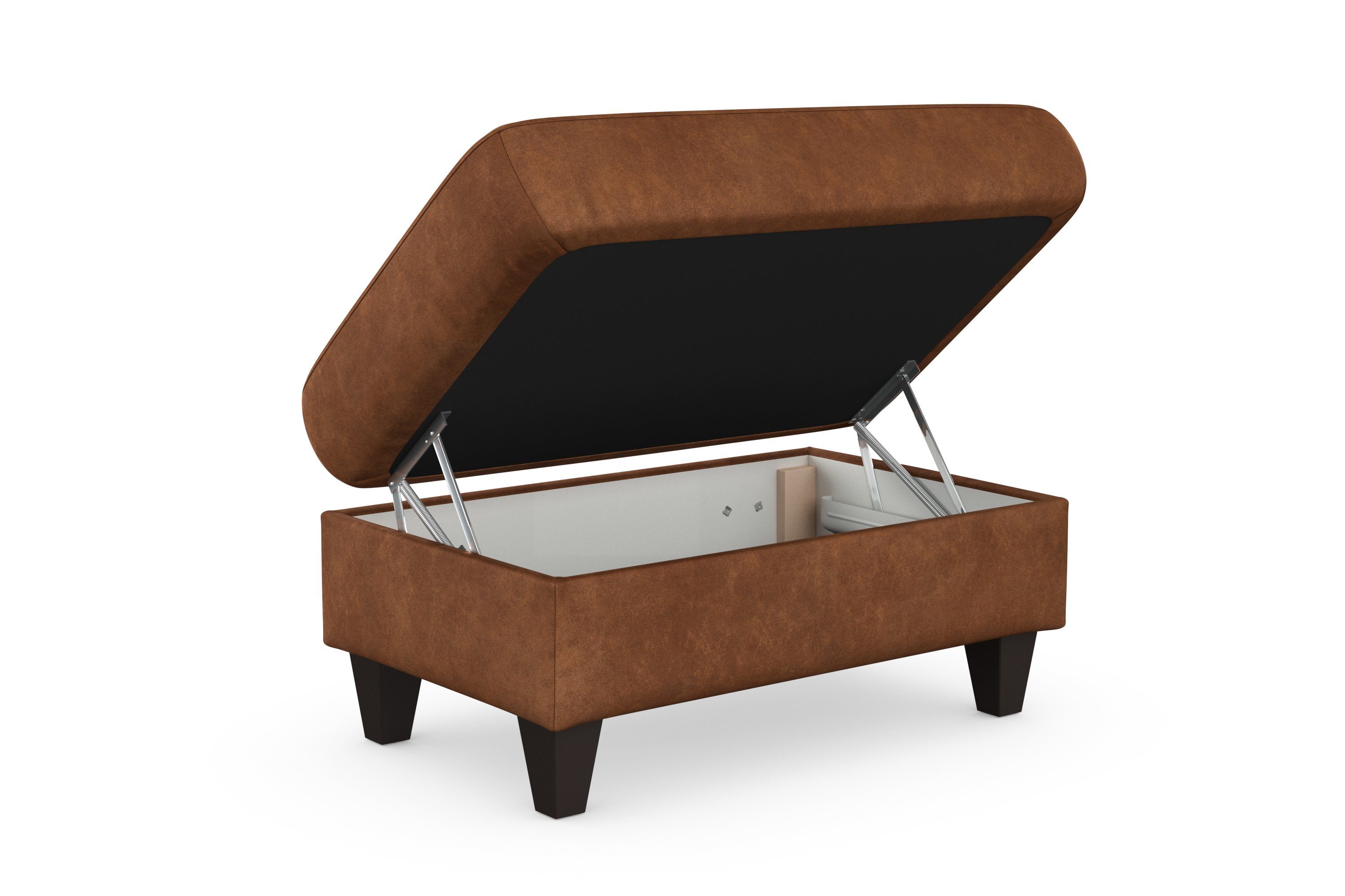 sit&more Hocker met bergruimte Farö met bergruimte en binnenvering en wengékleurige poten