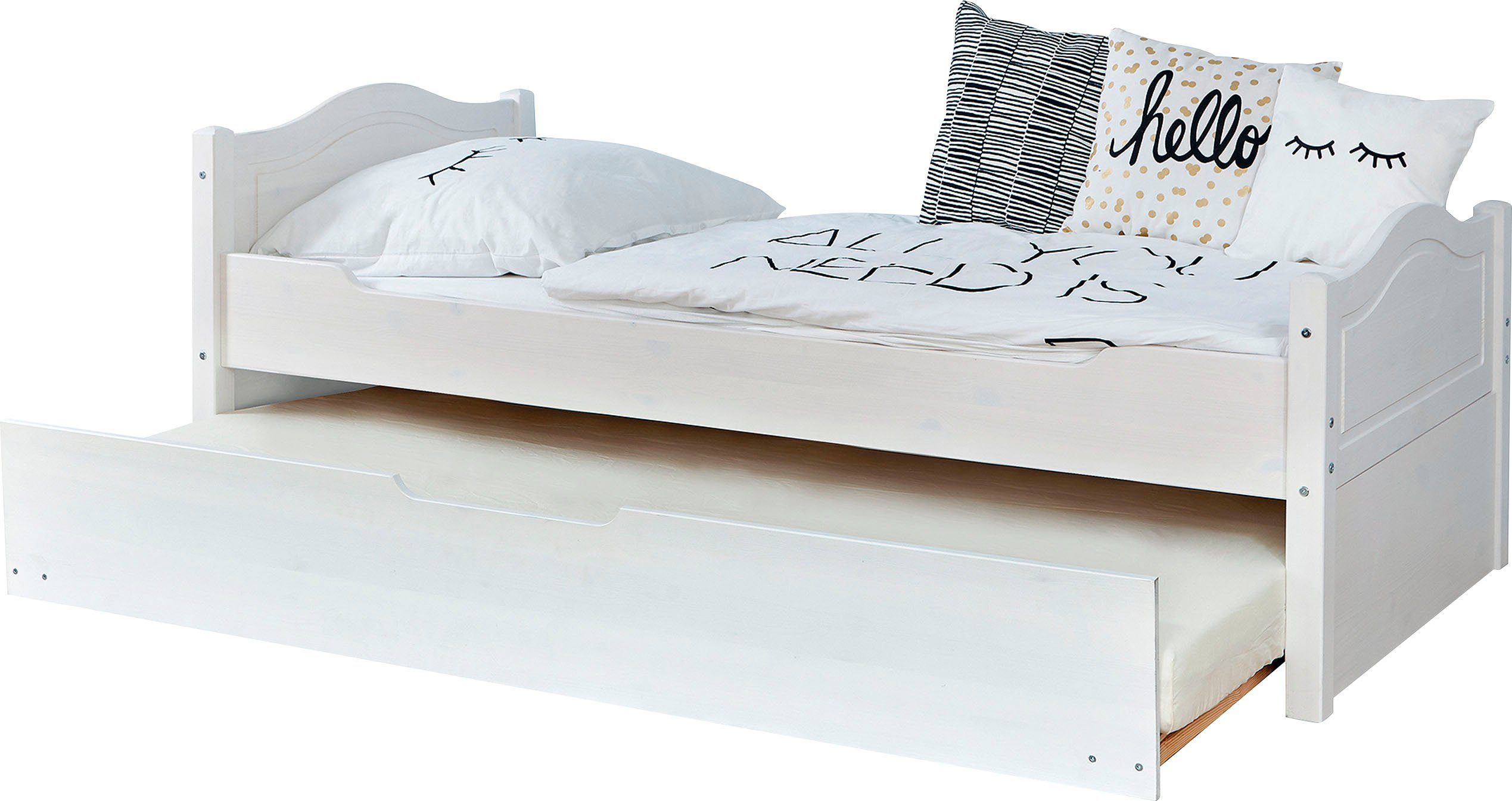 Ticaa Kinderbed Leni Eenpersoonsbed, incl. extra bed en lattenbodem