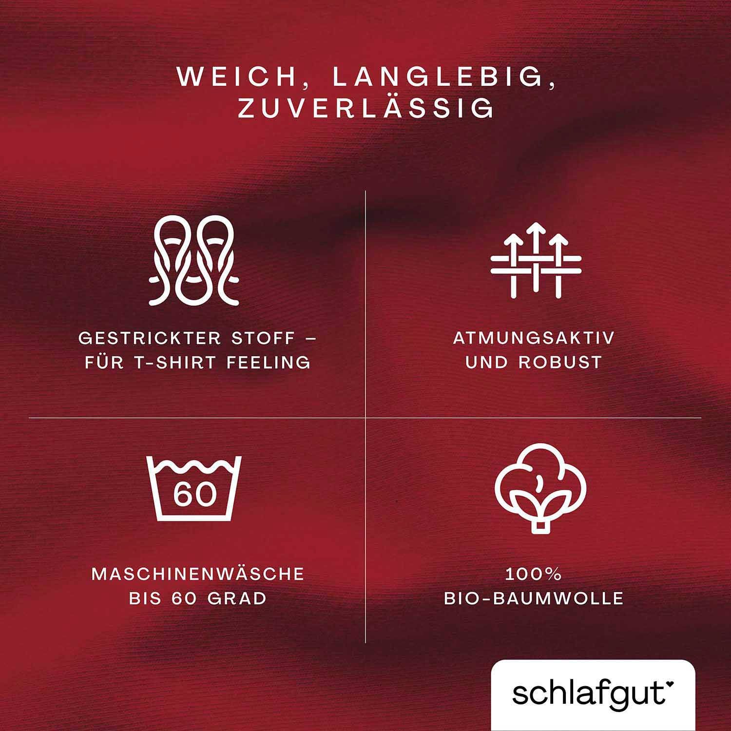Schlafgut Hoeslaken CASUAL o.a. in maat 90x200, 140x200 of 180x200 cm, 100% biologisch katoen Dekbedovertrek voor matrassen tot 25 cm hoogte, betrouwbaar, duurzaam, zacht (1 stuk)