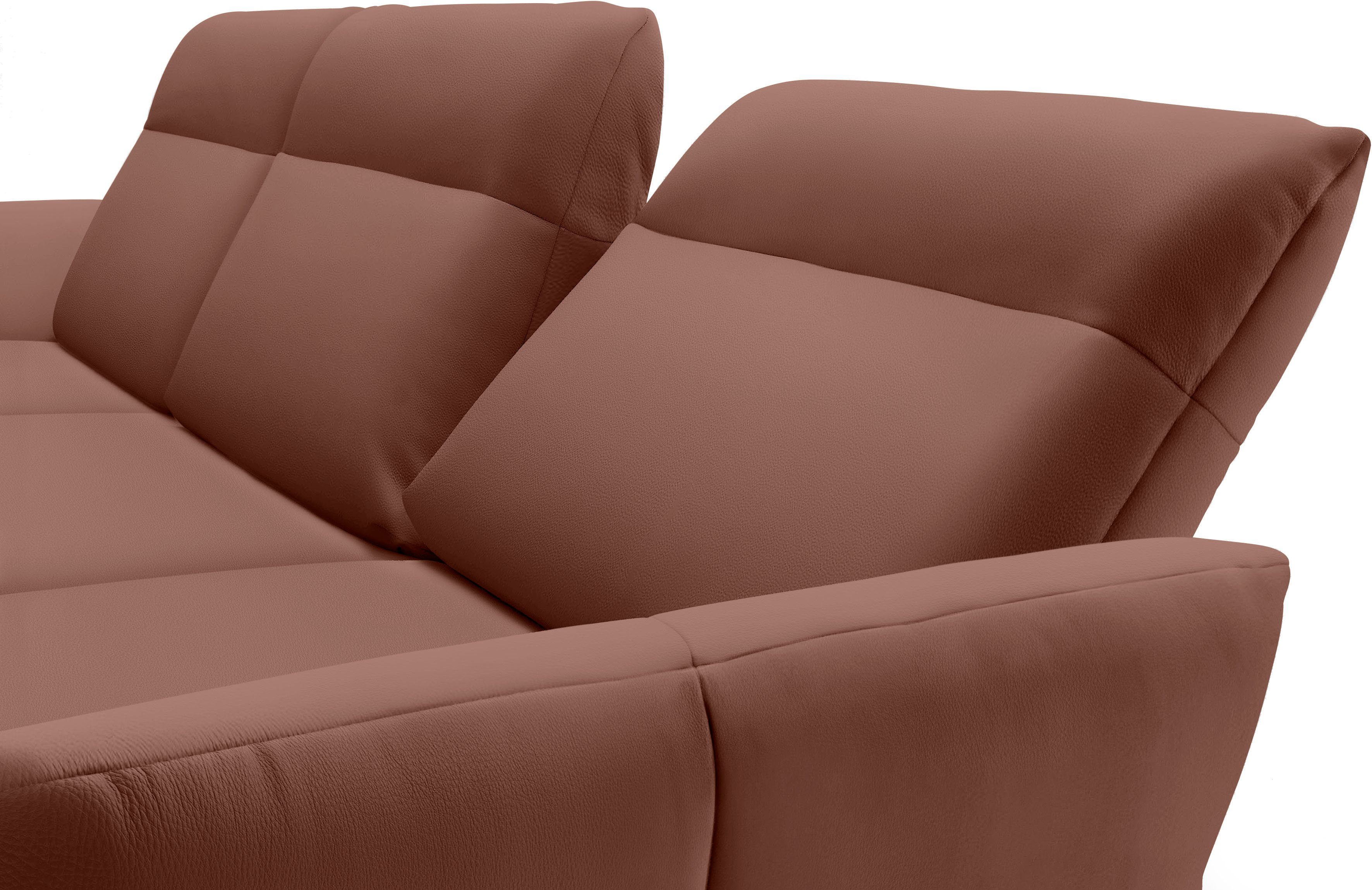 Creation BY ROLF BENZ Hoekbank CR.460 Sokkel in walnotenhout, onderstel in umbra grijs, breedte 318 cm