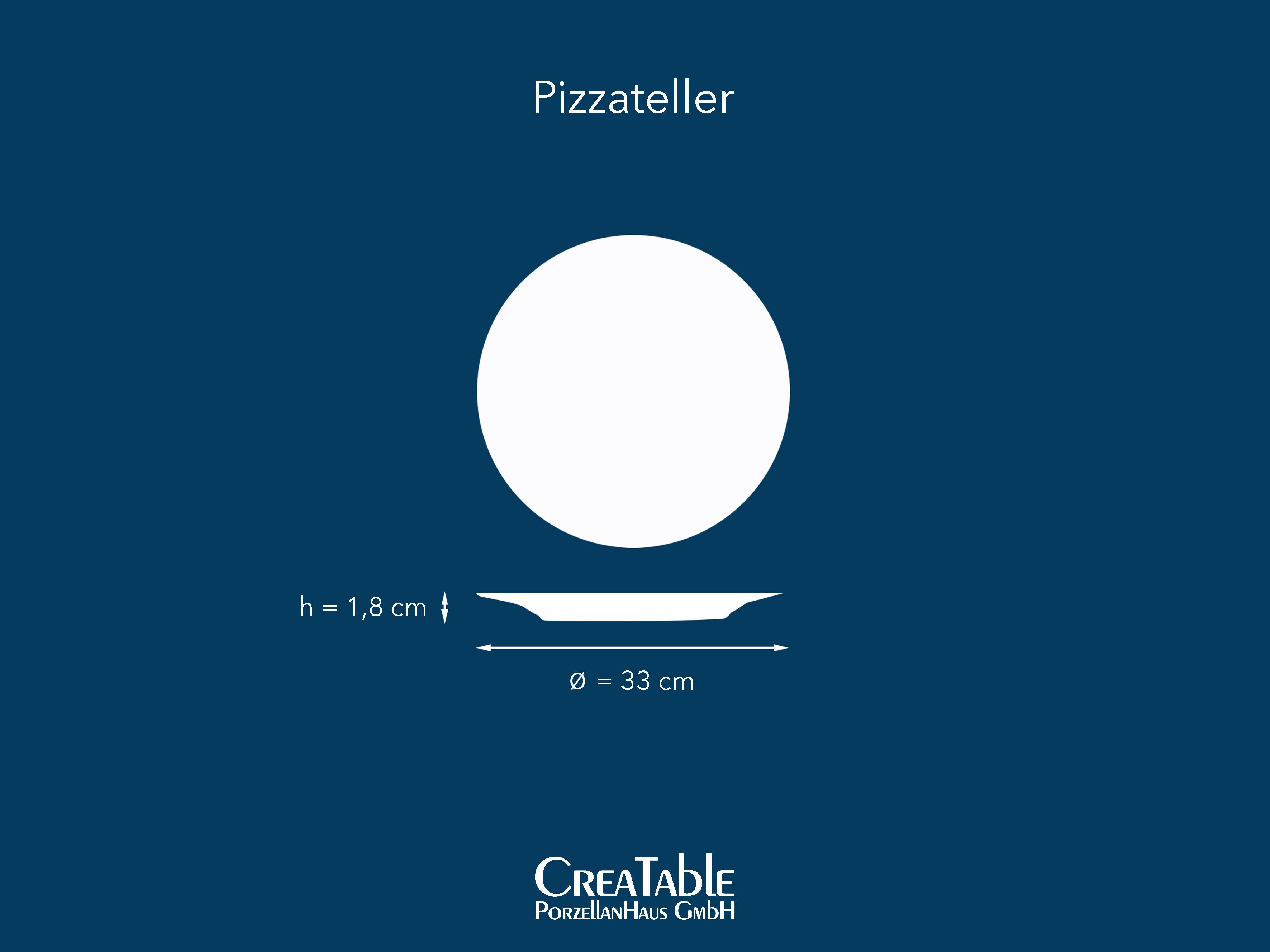 CreaTable Pizzabord Dinerbord vintage nature Bordenset voor 4 personen, porselein (set, 4-delig)