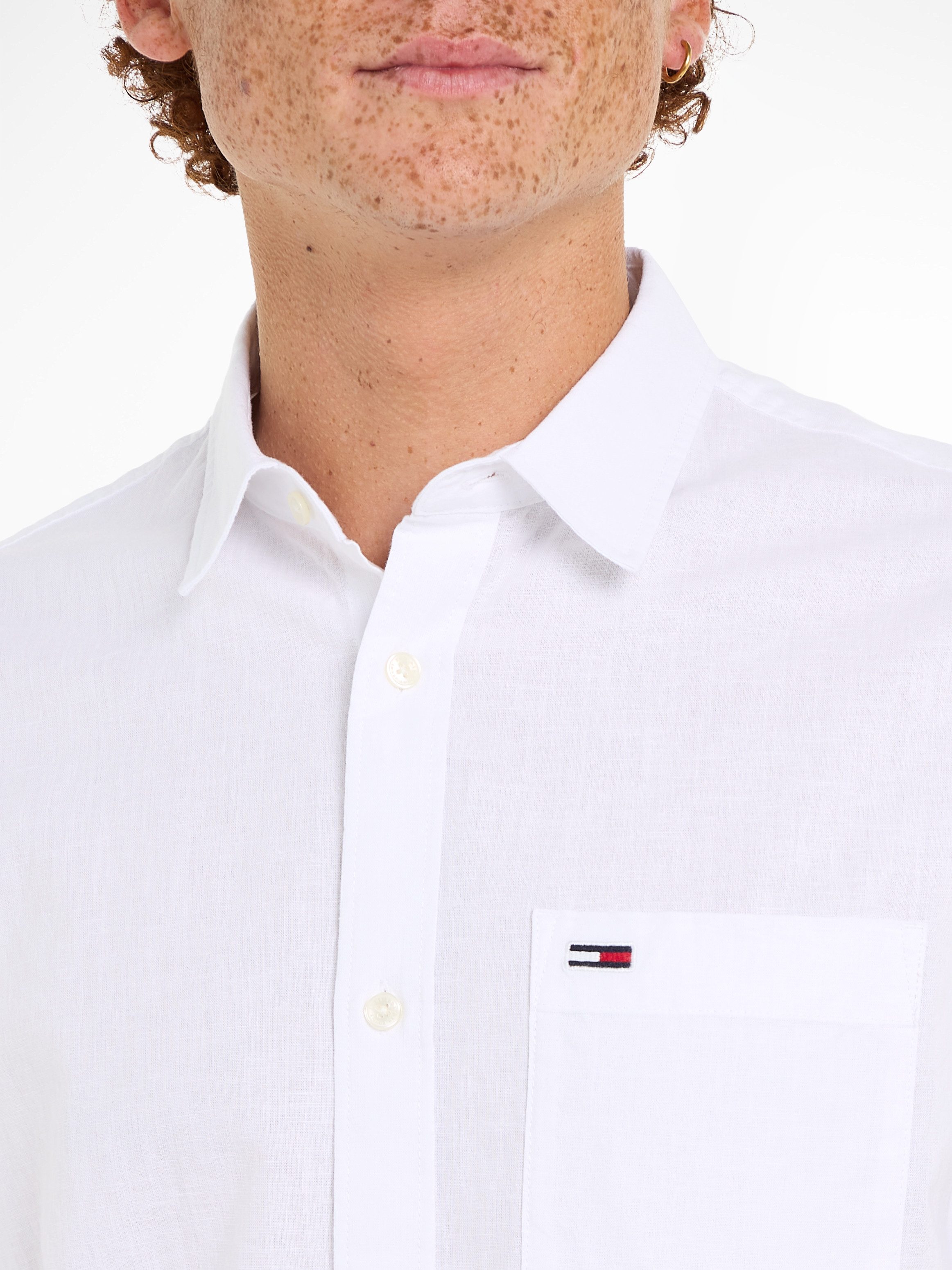 TOMMY JEANS Overhemd met korte mouwen TJM REG LINEN BLEND SS SHIRT