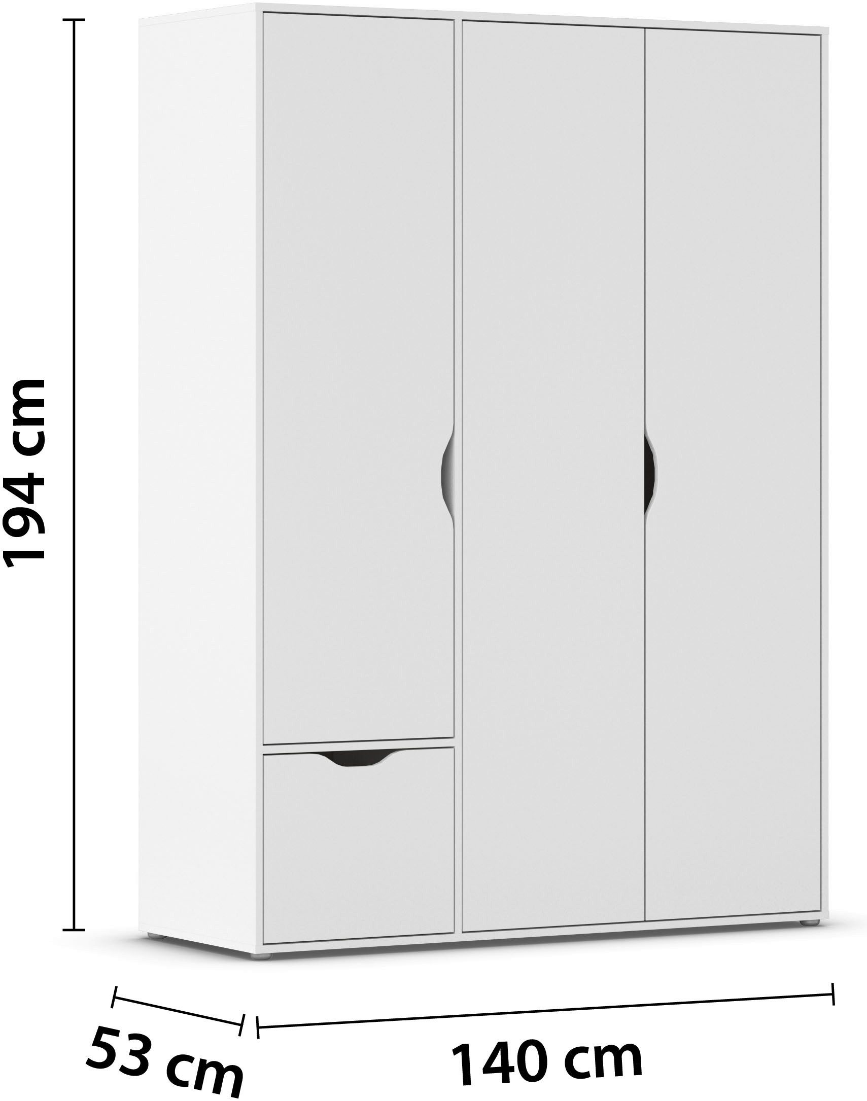 rauch Draaideurkast Kledingkast Kast Garderobe Wasmand NARAI met Laden Greefaansluitingen voor een greeploze look TOPSELLER MADE IN GERMANY
