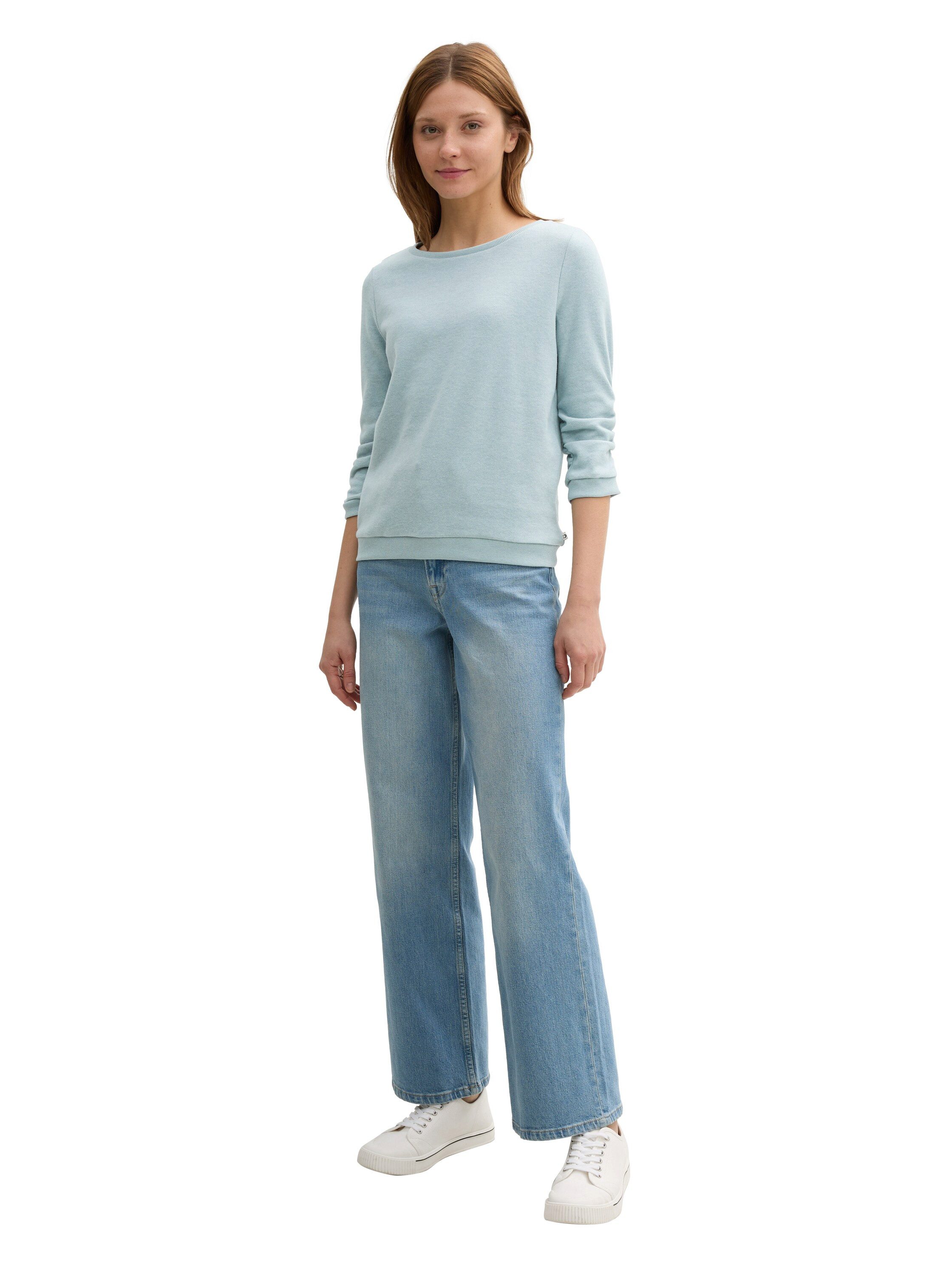 Tom Tailor Denim Sweatshirt met aangerimpelde mouwen