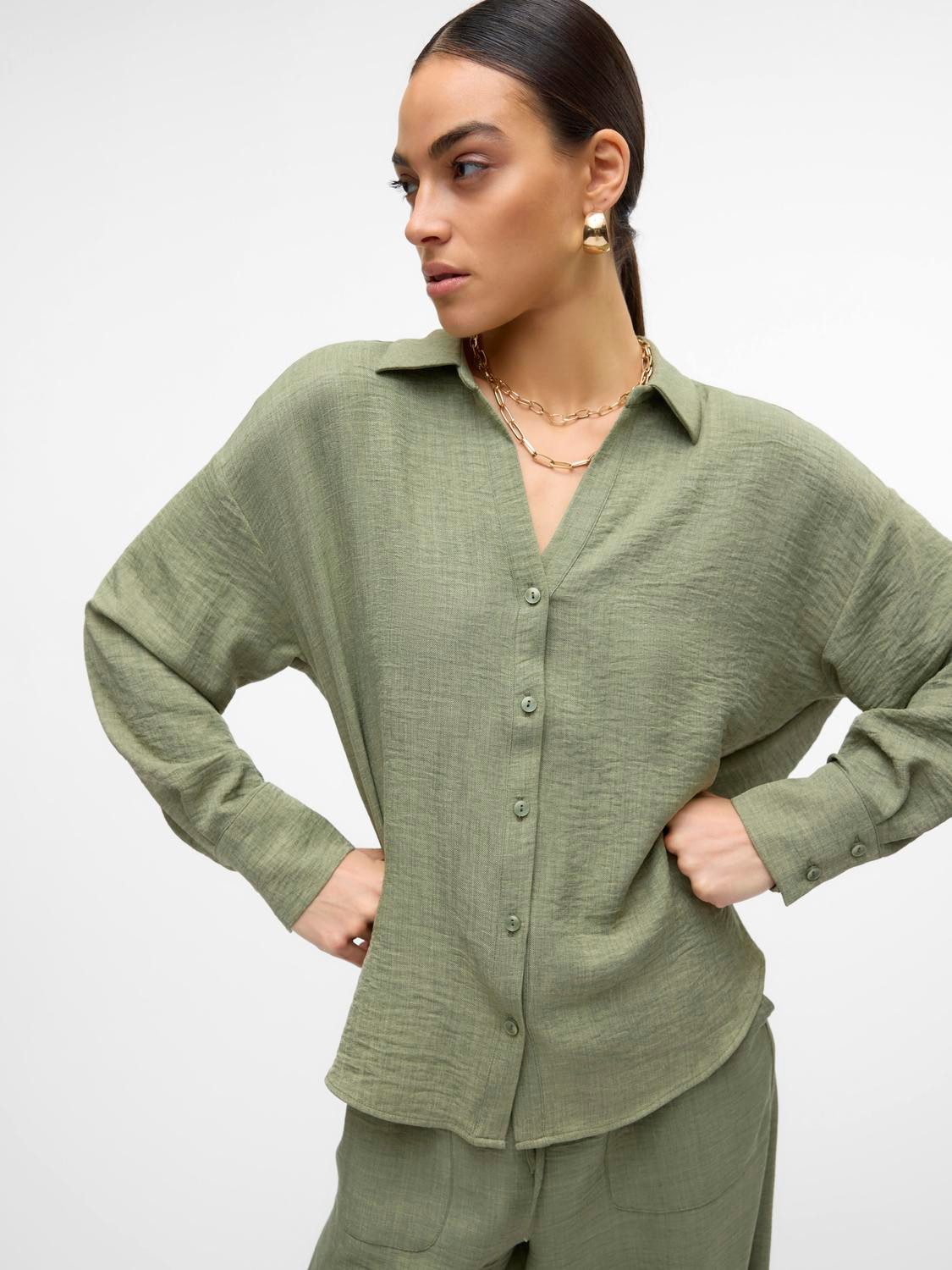 Vero Moda Blouse met lange mouwen VMMELANEY QUEENY LS SHIRT WVN NOOS
