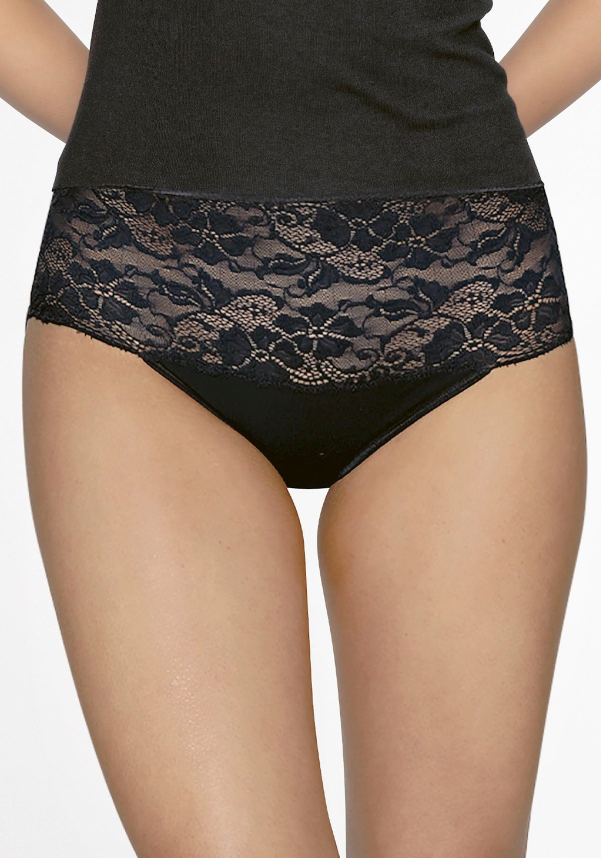 Nina Von C. Tailleslip "Fine Cotton" met zachte, brede kantband (2 stuks, Set van 2)