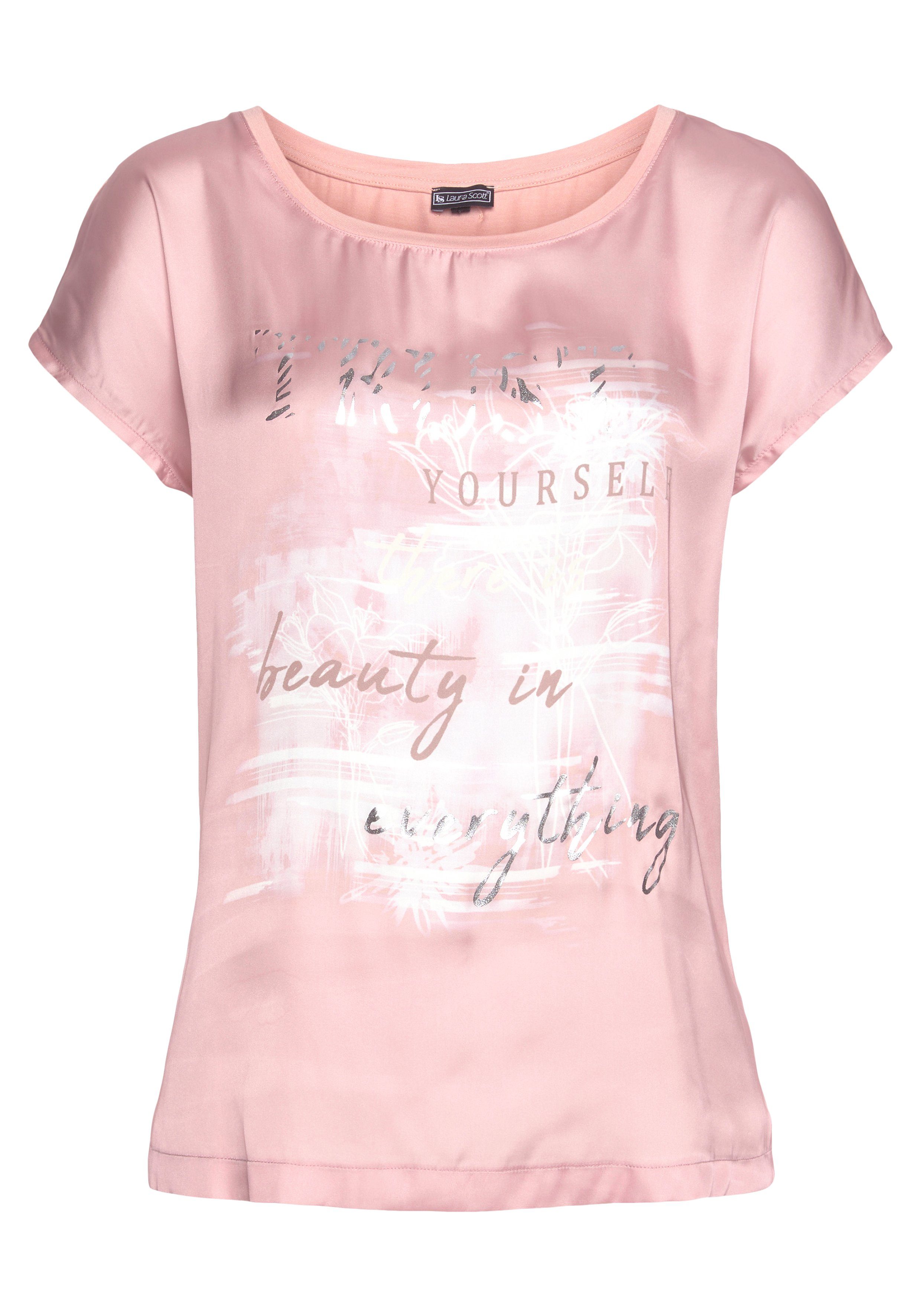 Laura Scott Shirtblouse van satijn met stijlvolle print