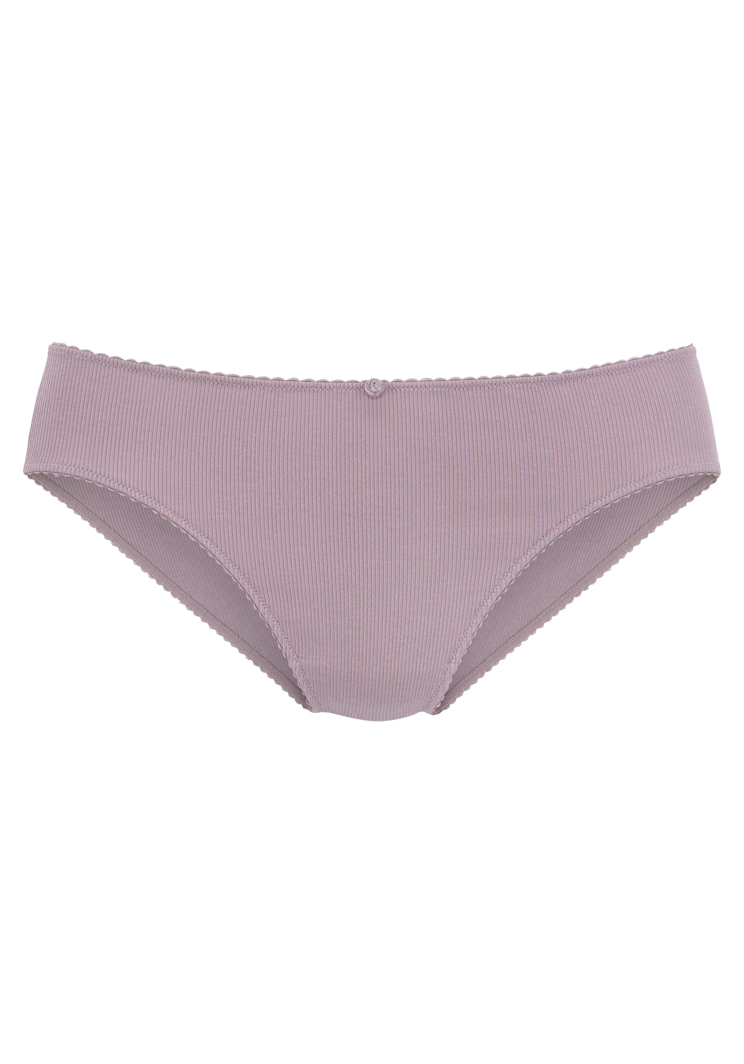 Vivance Jazz-hipsters van zachte en elastische ribstof, met delicate roosjes vooraan (3 stuks)