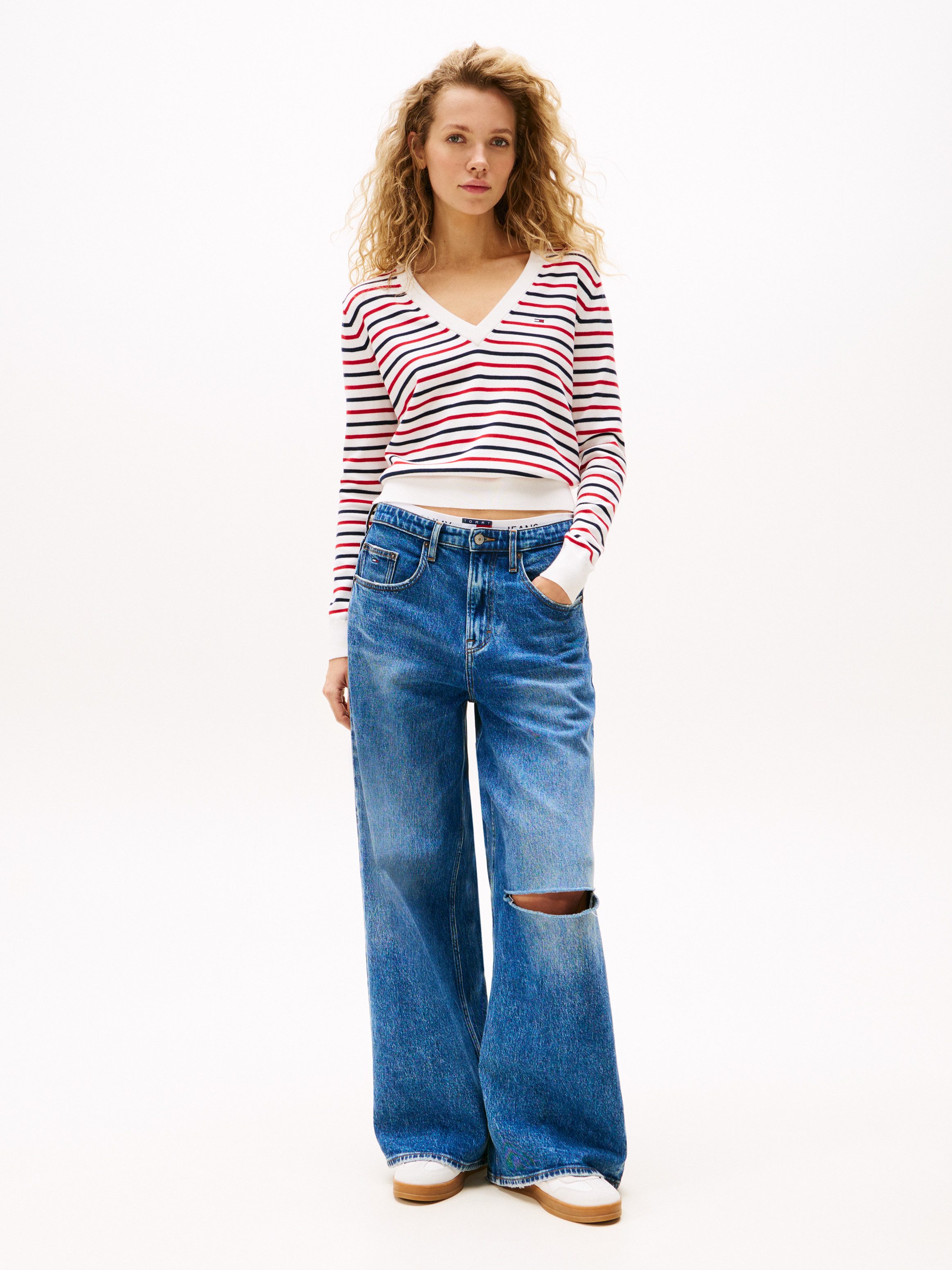 TOMMY JEANS Trui met V-hals TJW ESSENTIAL VNECK SWEATER EXT