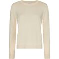 calvin klein curve trui met ronde hals inclusive cotton silk sweater in basic stijl beige