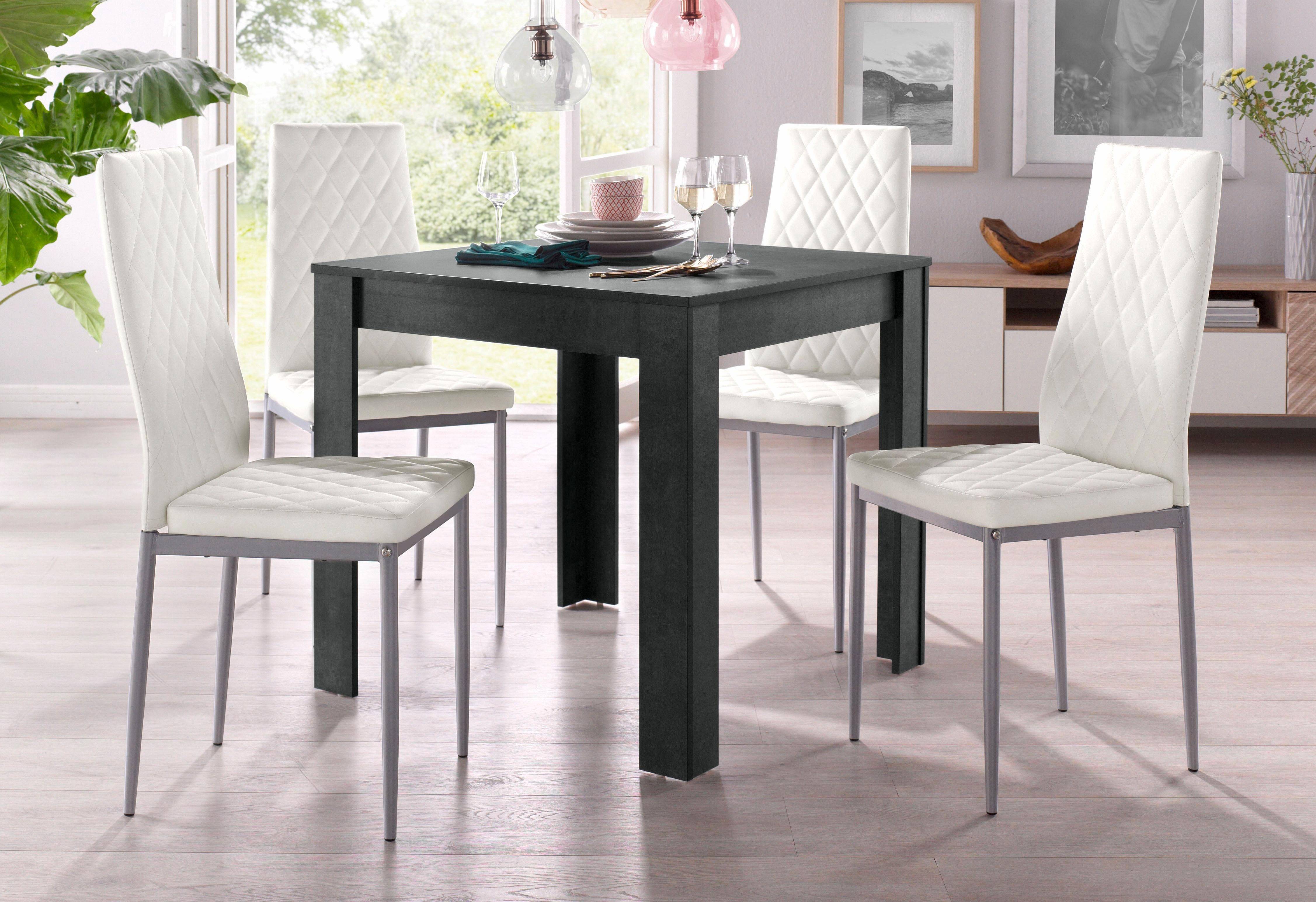 my home Eethoek Lynn + Brooke met tafel in leisteenkleur, breedte 80 cm (set, 5 stuks)