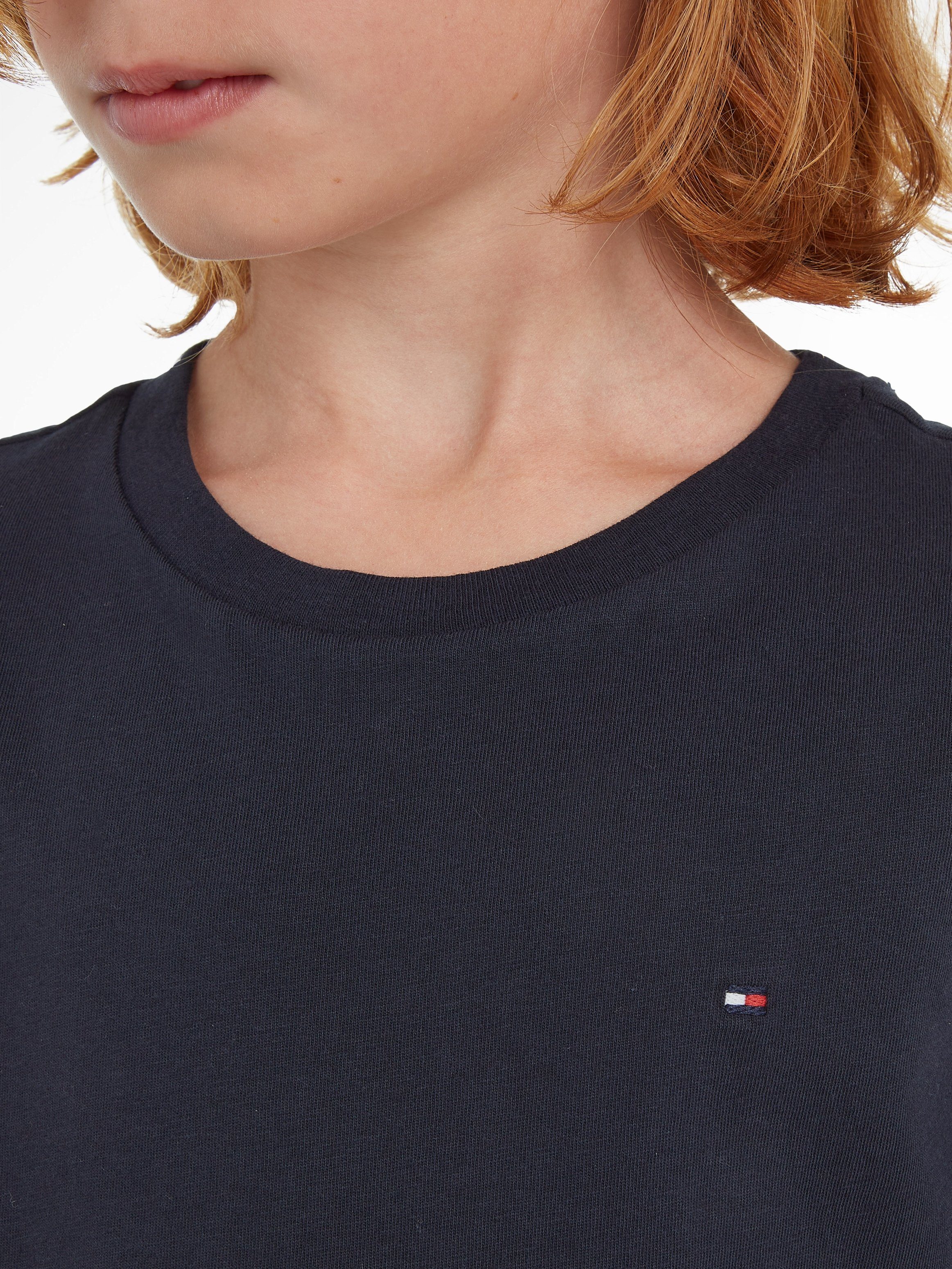 Tommy Hilfiger Shirt met ronde hals BOYS BASIC CN KNIT S/S met tommy hilfiger-merklabel