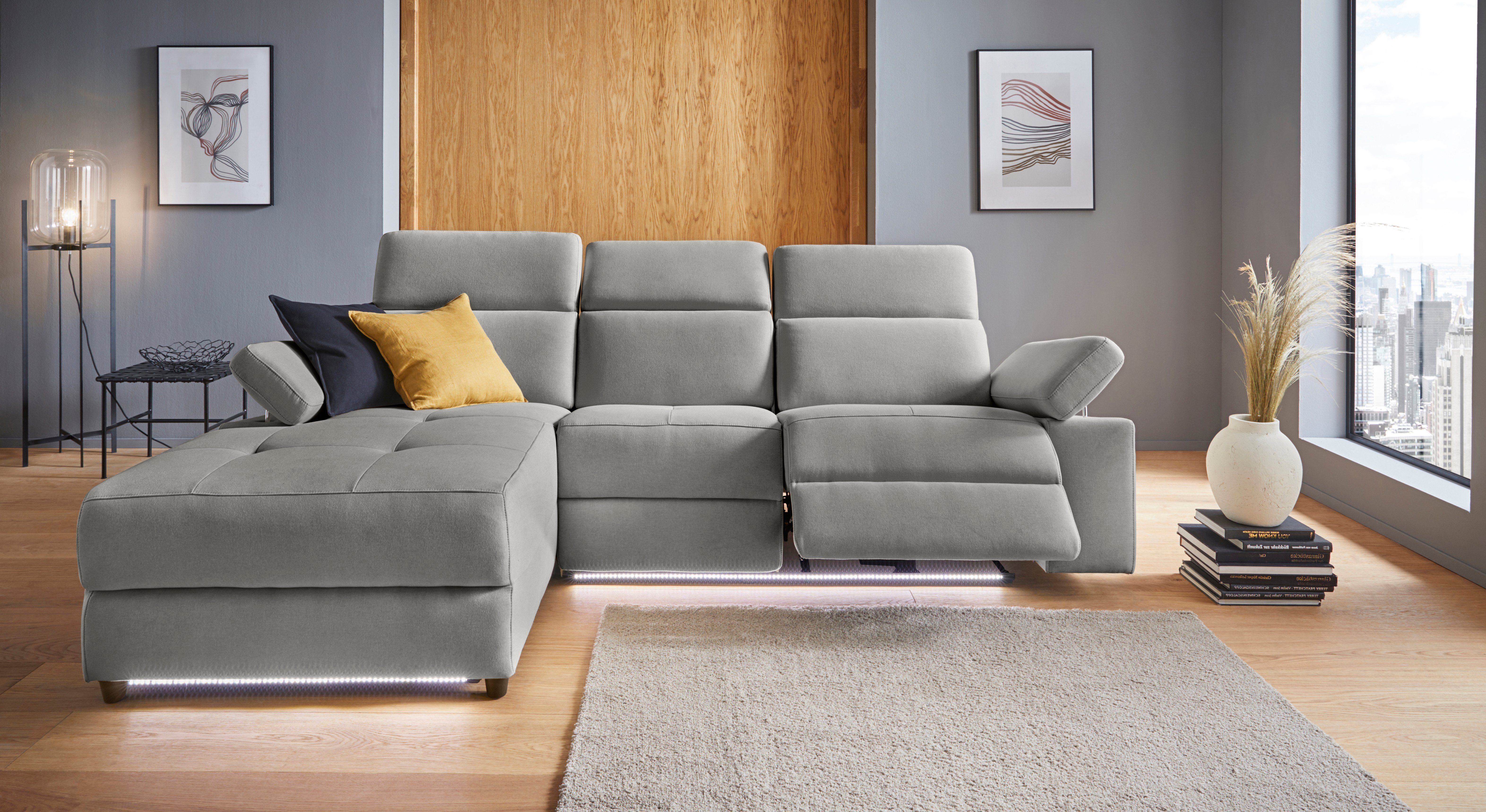 Places of Style Hoekbank Kilado, L-vorm, met relaxfunctie, verstelbare armleuning, verstelbare hoofdsteun