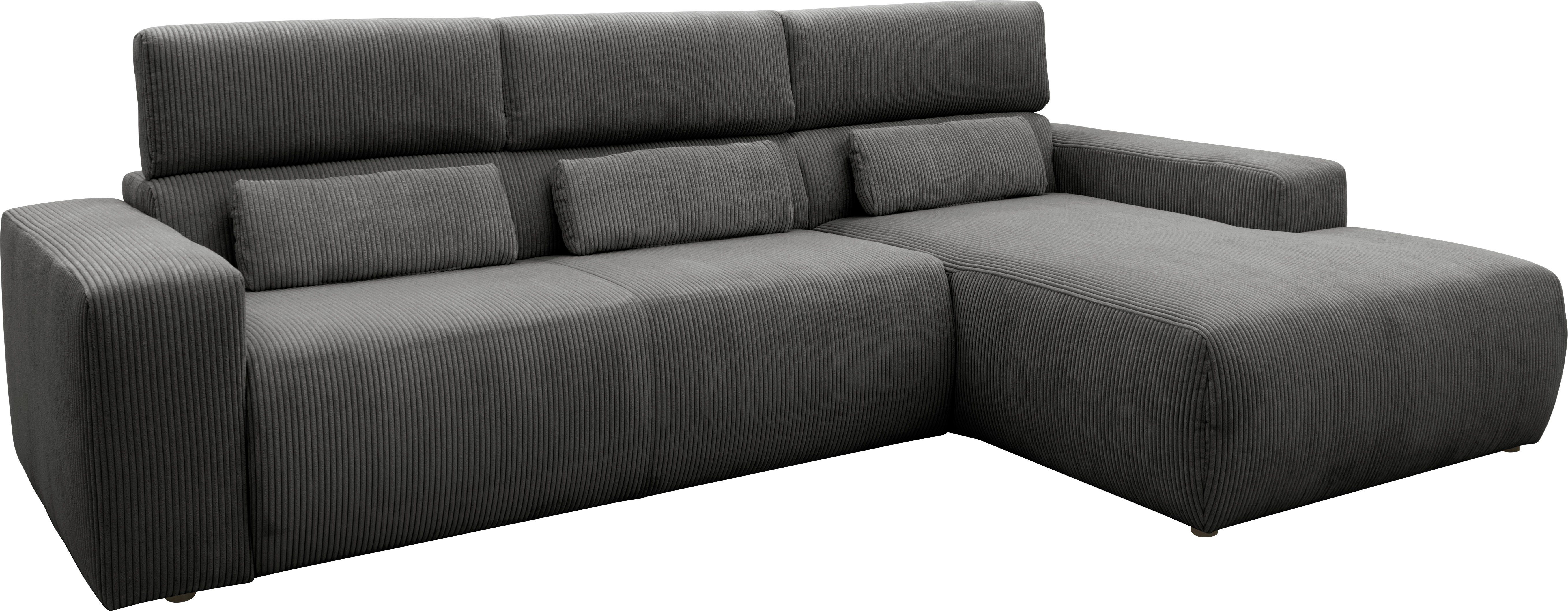 DOMO collection Hoekbank Brandon B/D/H: 289/177/80 cm, keuze met zitdiepteverstelling, L-vorm