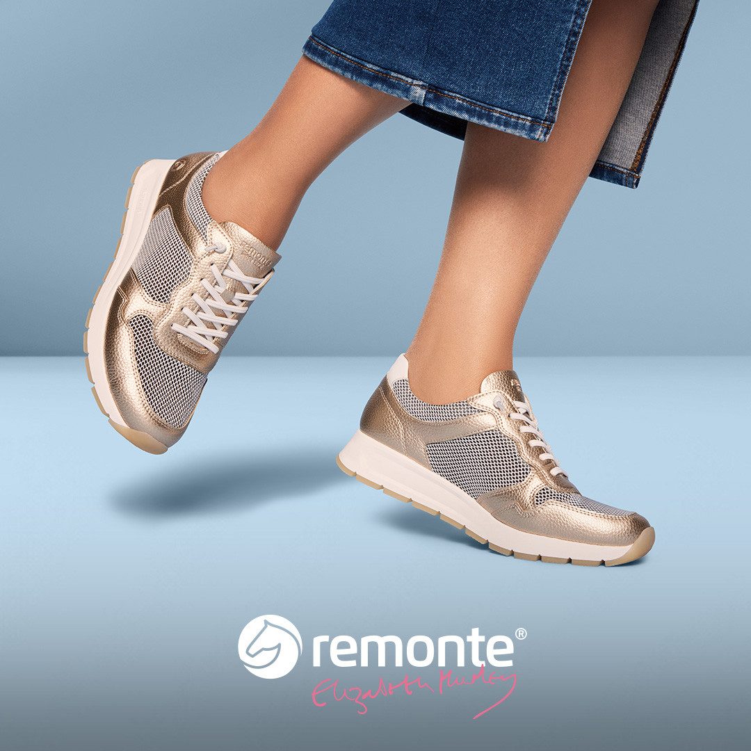 Remonte Slip-on sneakers Elisabeth Hurley-Collection , vrijetijdsschoen, lage schoen, veterschoen met schachtpadding