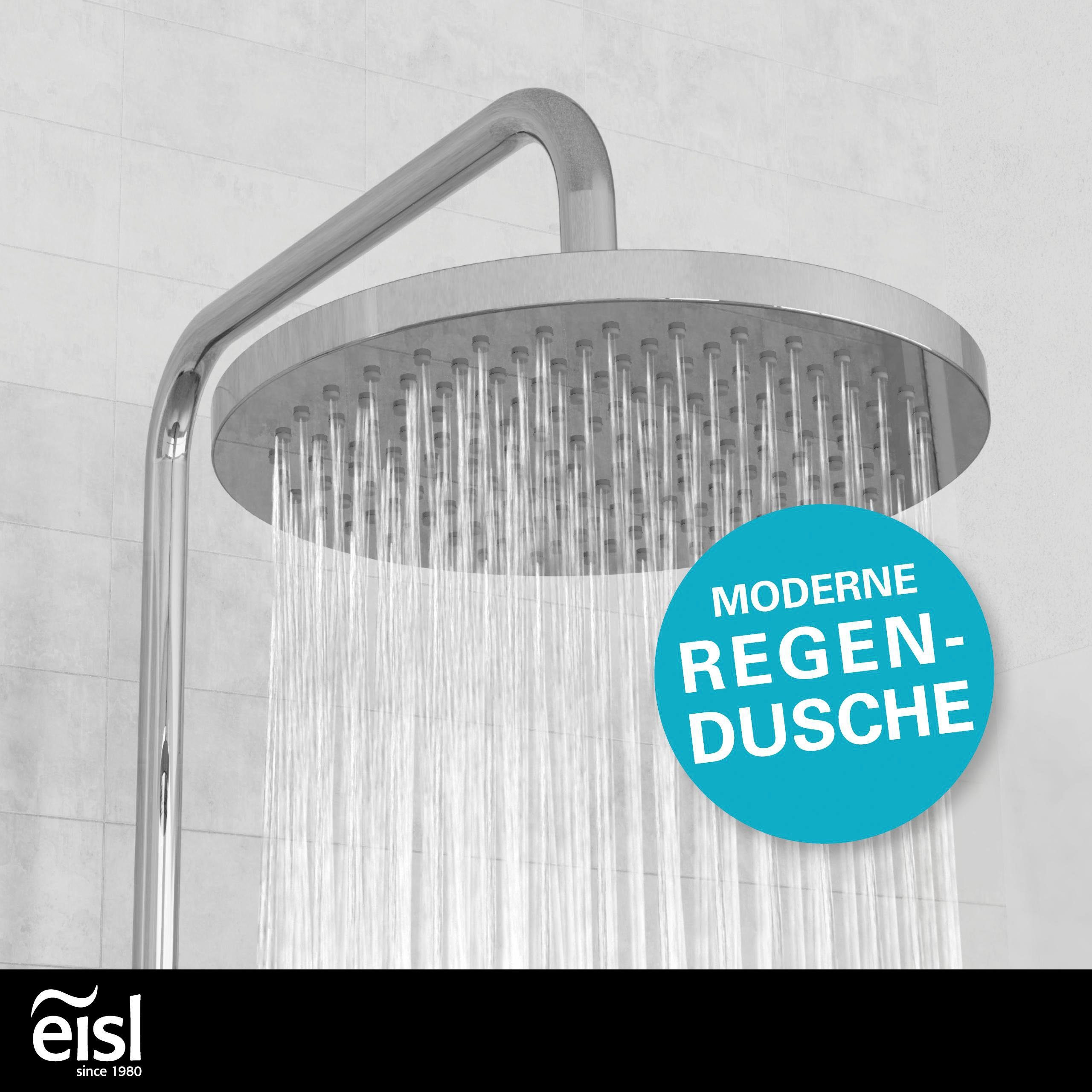 Eisl Douchestang-set Futura met thermostatische mengkraan en glasplaat, handdouche met 3 functies (complete set)