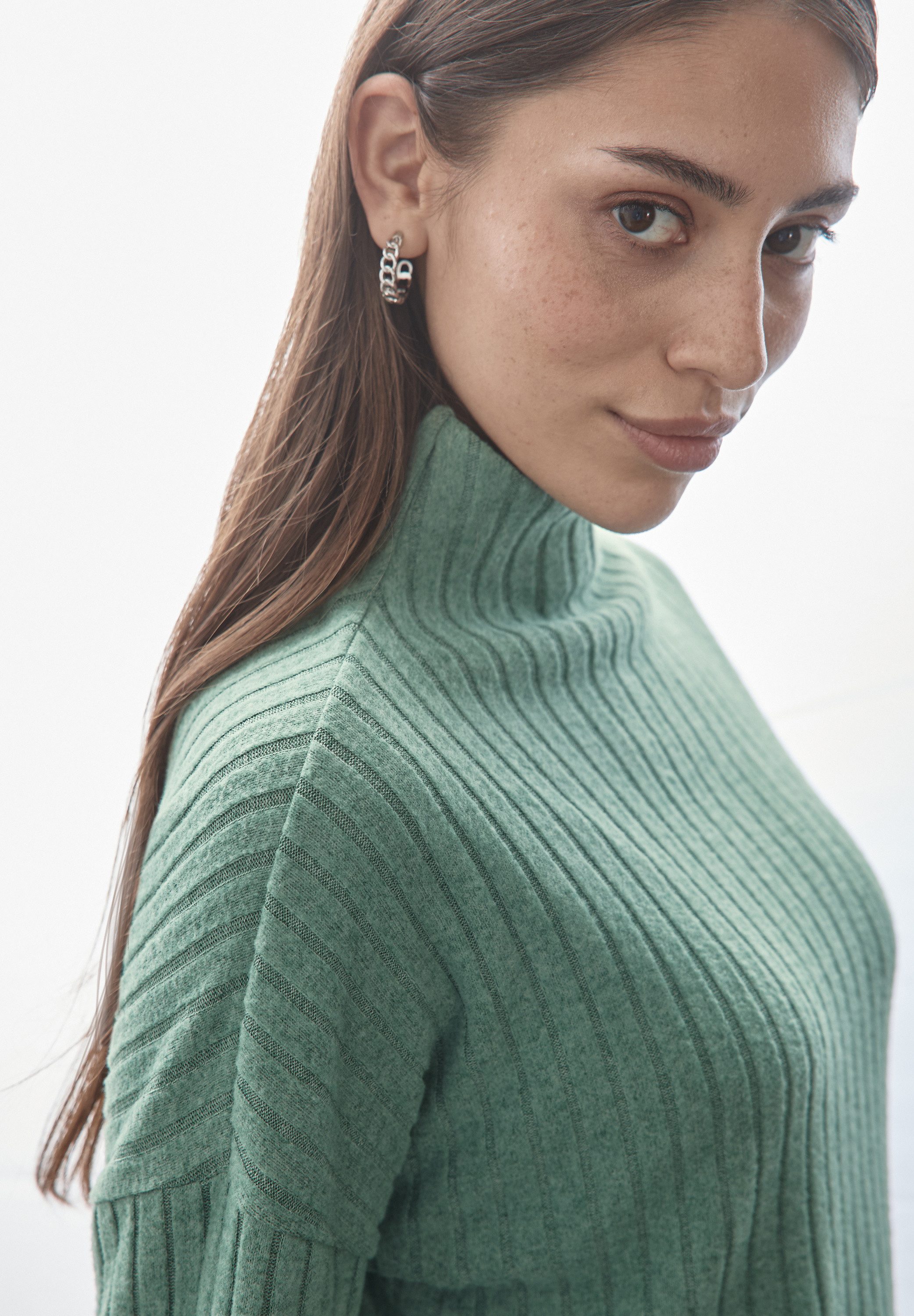 STREET ONE Shirt met lange mouwen met ribstructuur
