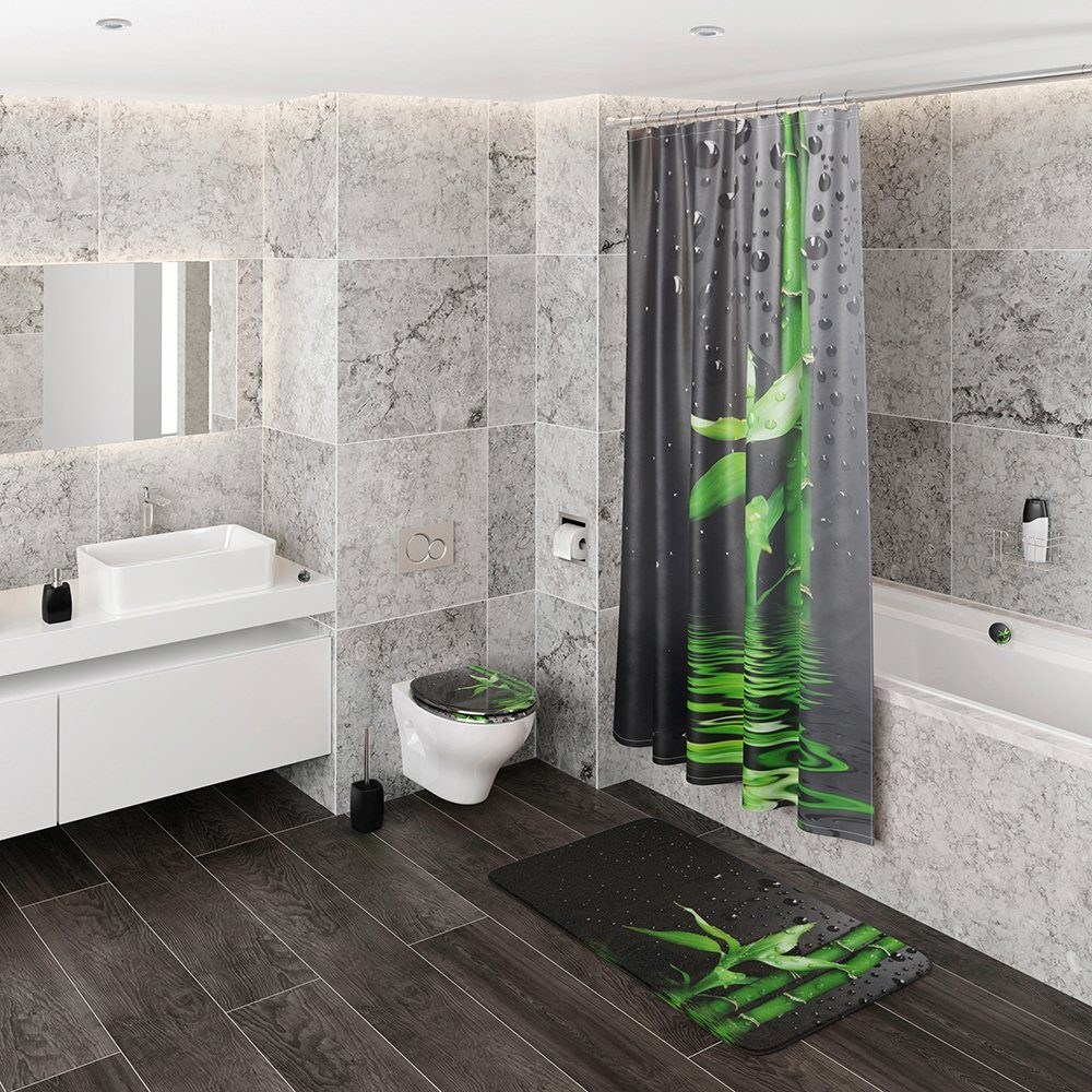 Sanilo Set badkameraccessoires Virella bestaand uit toiletzitting, badmat en wastafelplug (complete set, 3-delig)