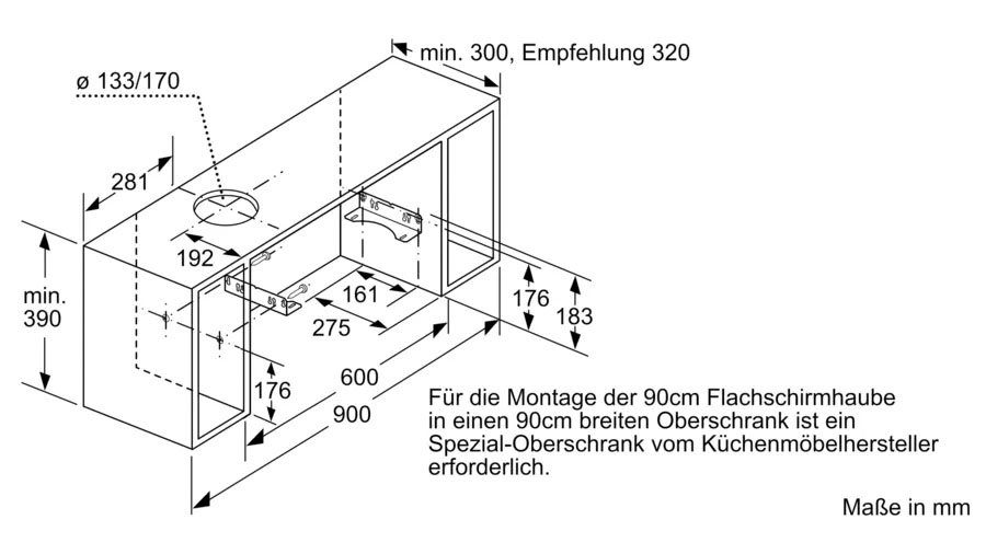 Constructa Vlakscherm-afzuigkap CD30976 (1 stuk)