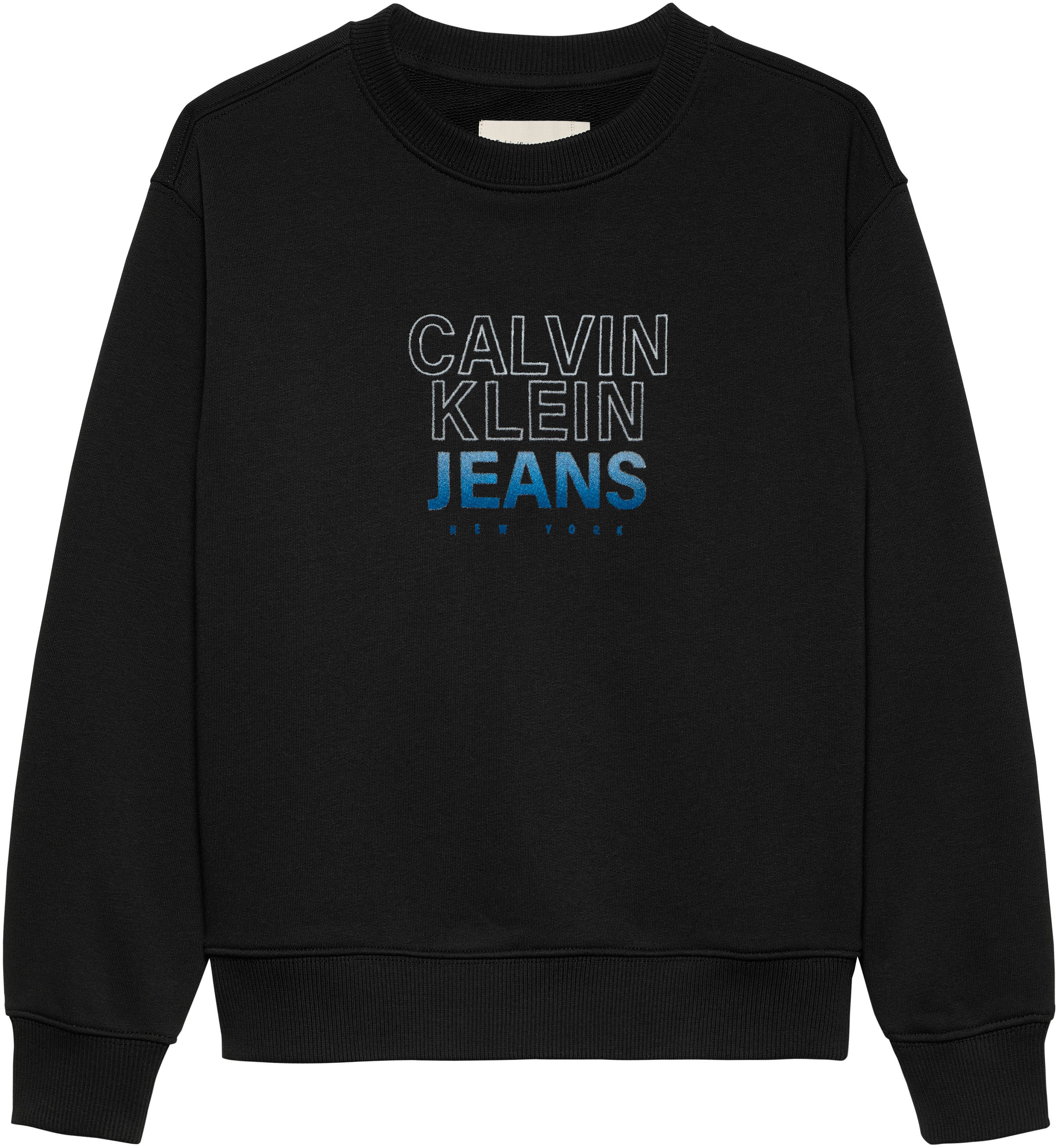 Calvin Klein Sweatshirt GRADIENT FLOCK LOGO CN voor kinderen tot 16 jaar met logo-opdruk