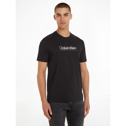 NU 20% KORTING: Calvin Klein T-shirt DOUBLE FLOCK LOGO T-SHIRT met merklabel