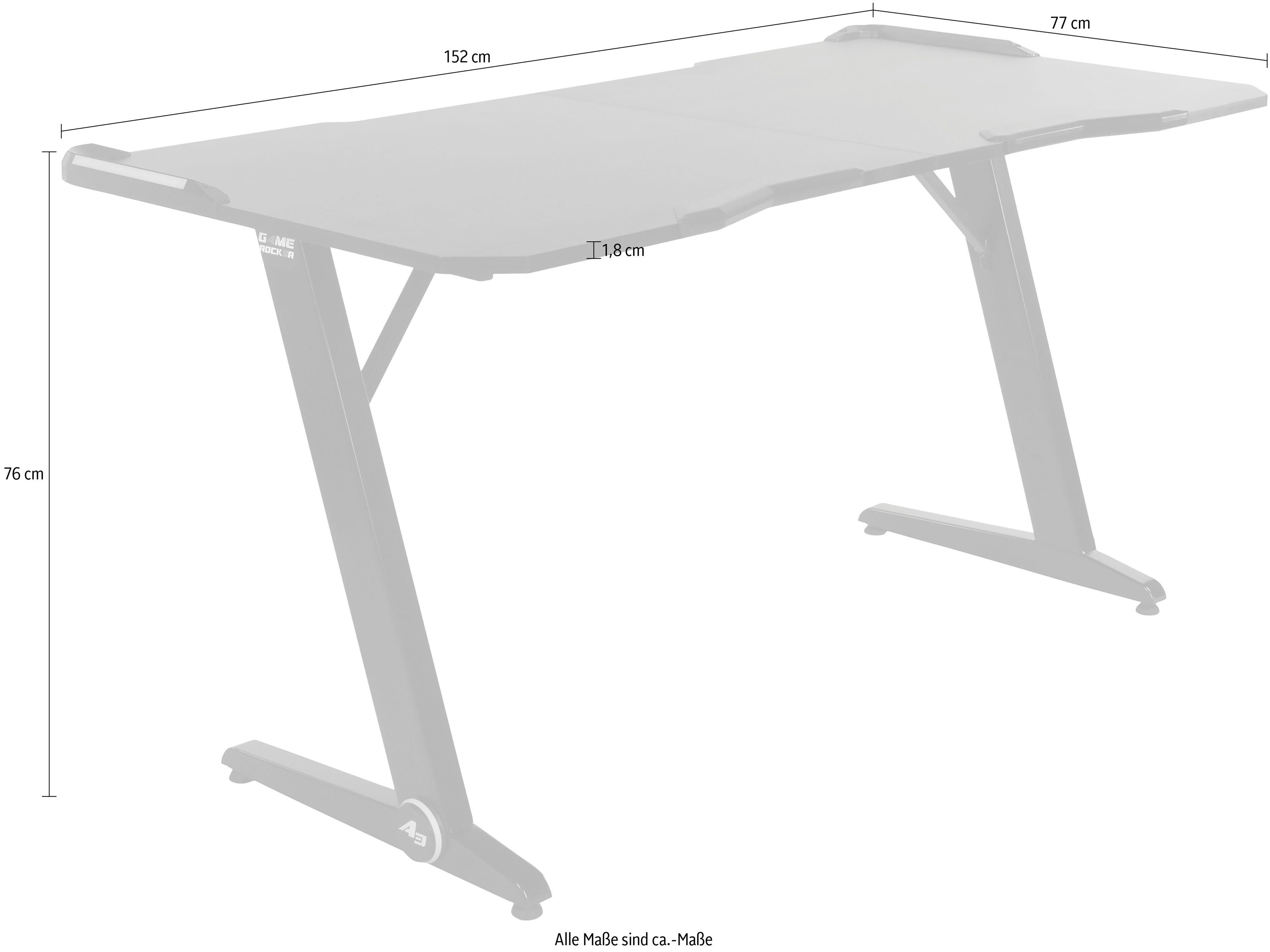 Duo Collection Gamingtafel Gamestoel Breedte 152 cm, led-RGB-verlichting