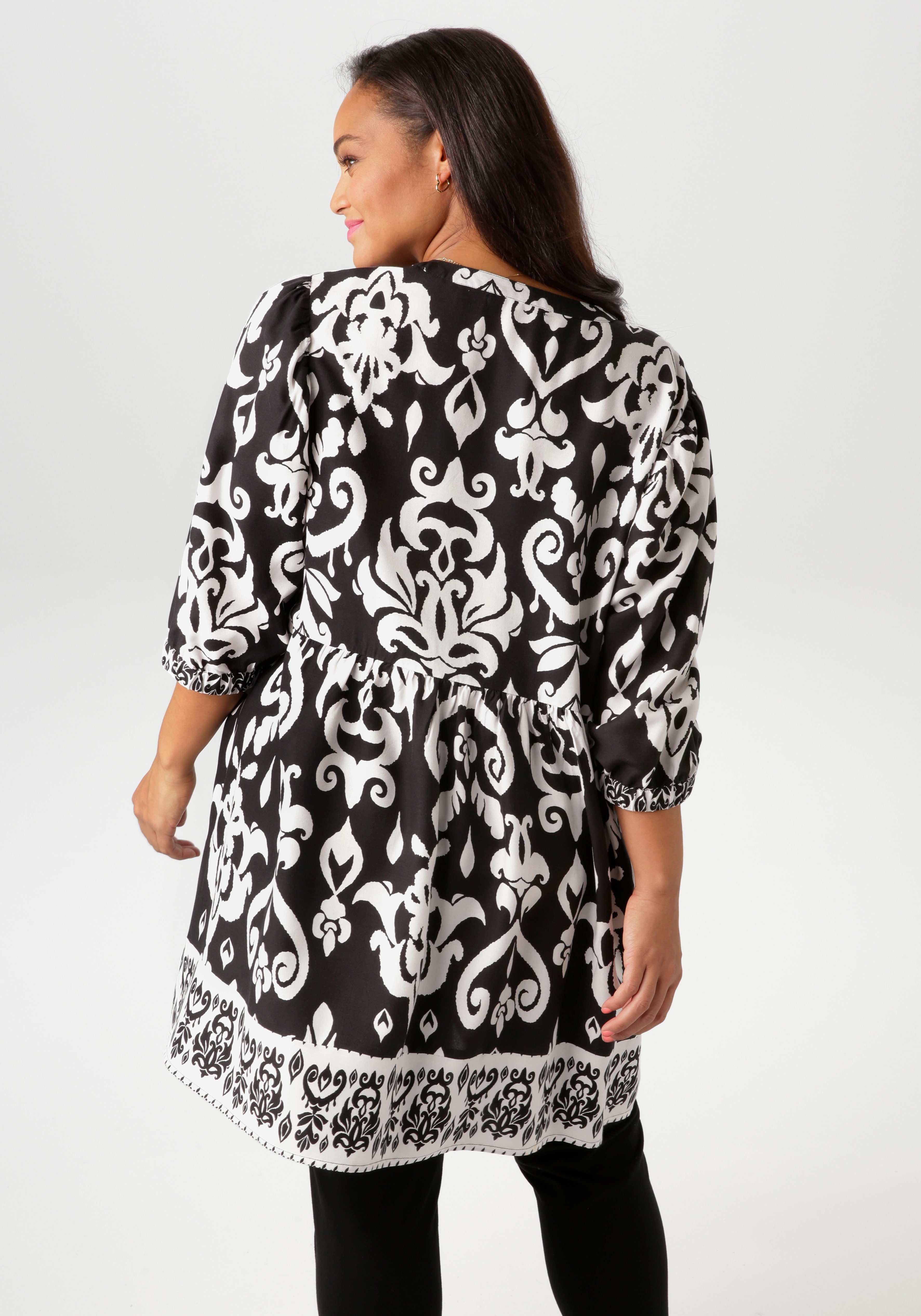 Aniston PLUS Tuniek met contrasterende ornamenten bedrukt - nieuwe collectie