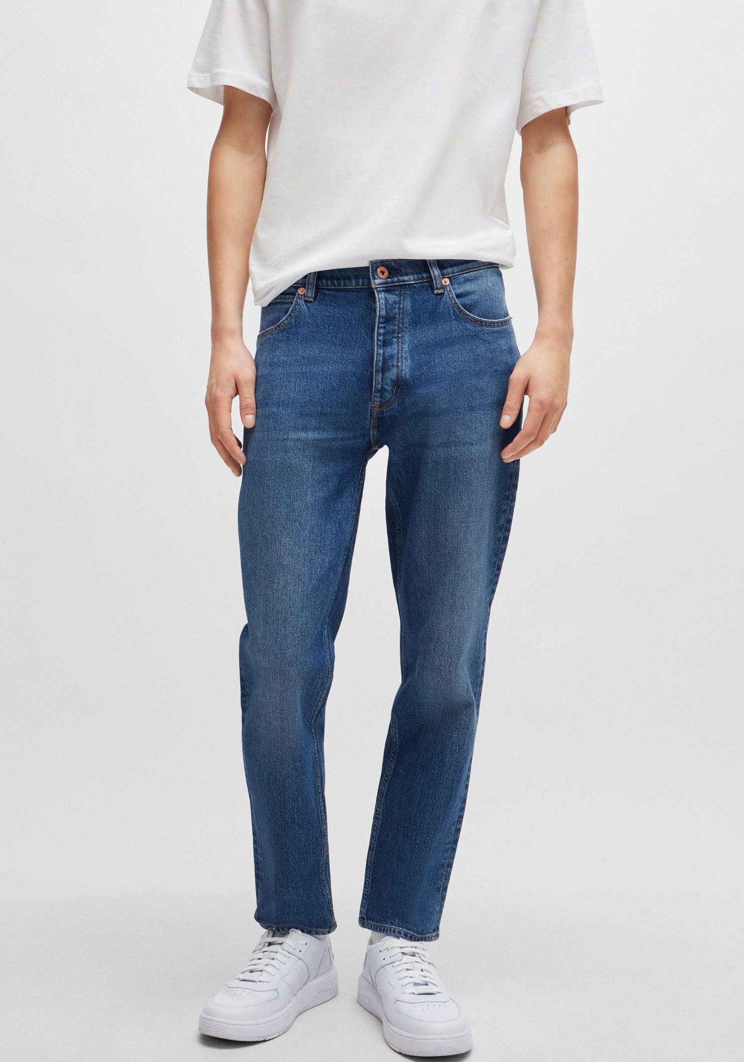 OTTO HUGO Blue Tapered jeans Brody met stone-washed-finish heren tapered jeans maat 33 blauw